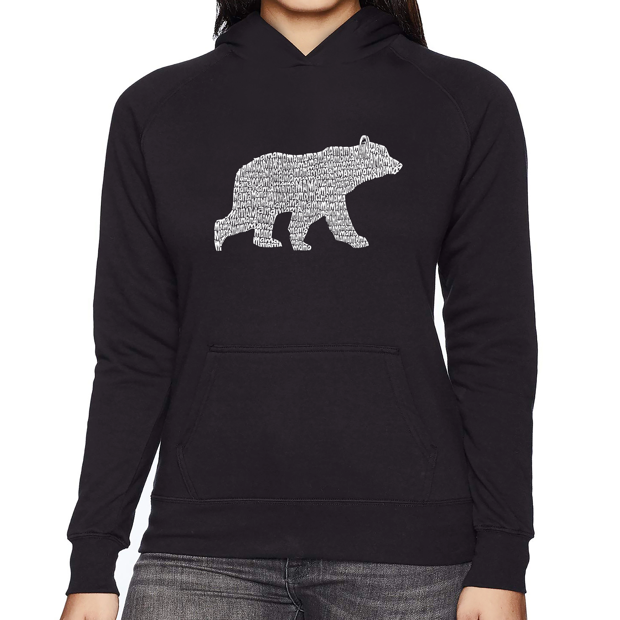 LA Pop Art Mama Bear - Women's Word Hooded Sweatshirt