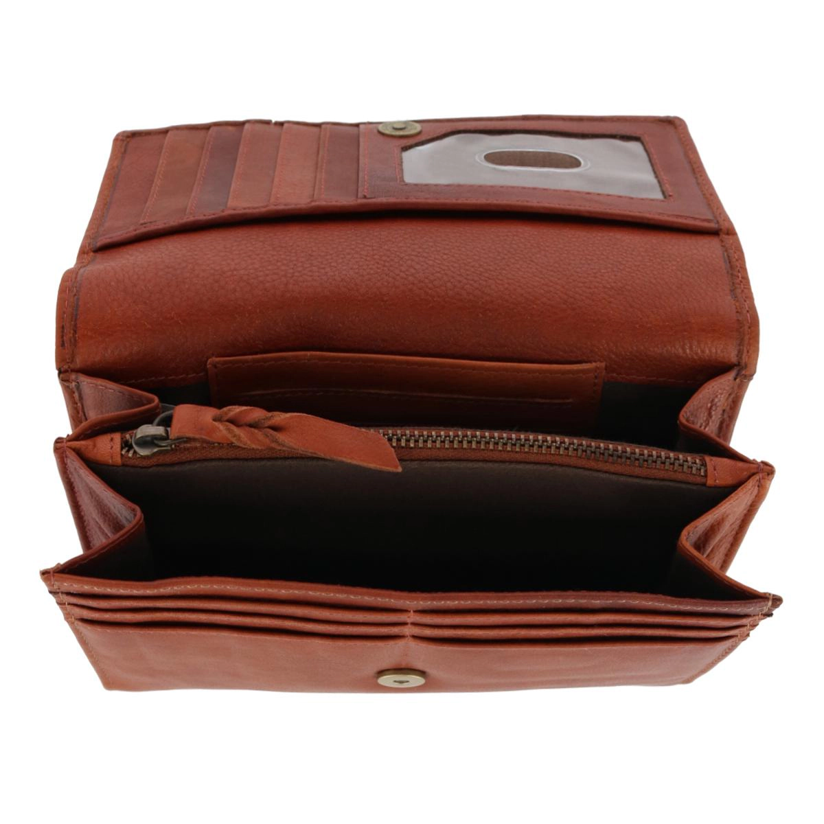 Paul & Taylor Women's Leather Organizer Crossbody Bag