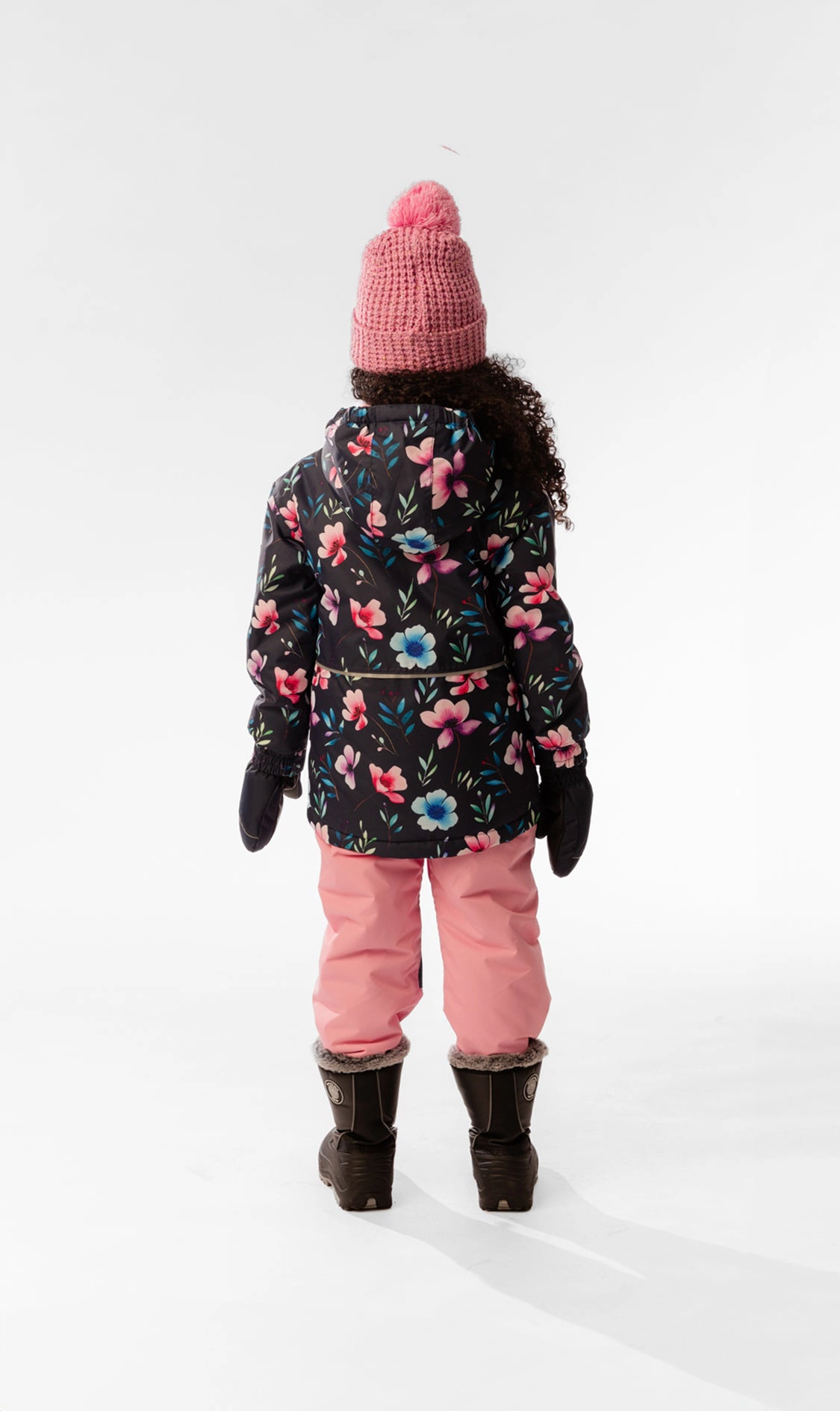 Deux par Girls Floral Print Lightweight Two Piece Chill Snowsuit with Hooded Jacket and Snow Pants