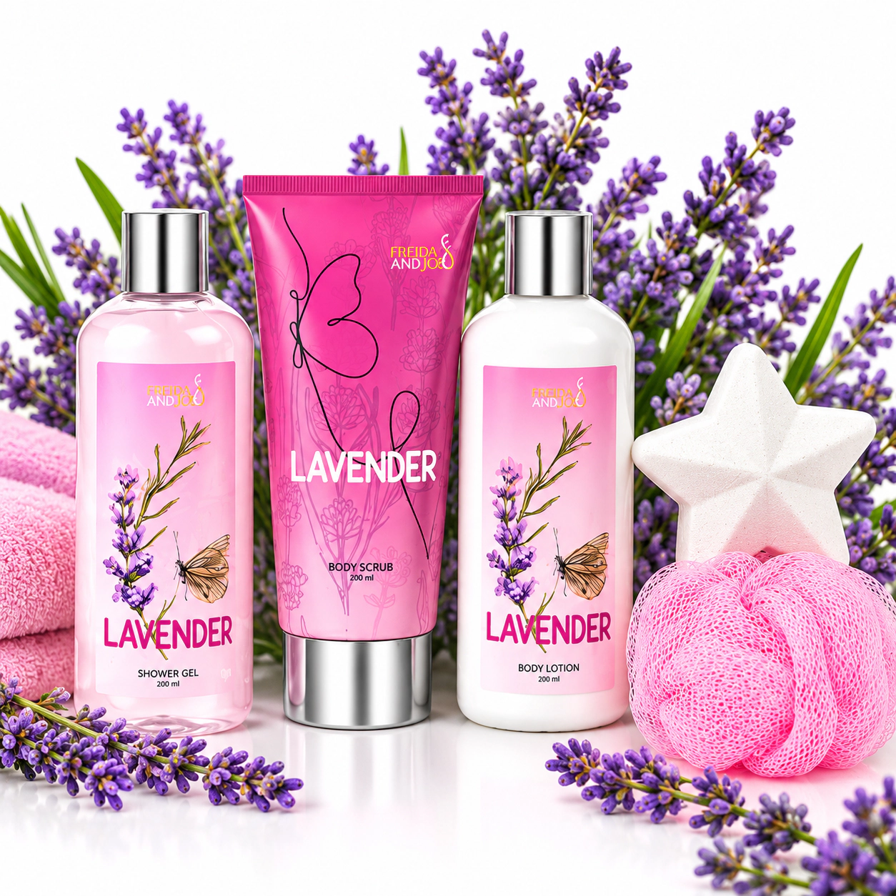 Freida and Joe Women Lavender Spa Gift Box Luxury Bath & Body Gift Set