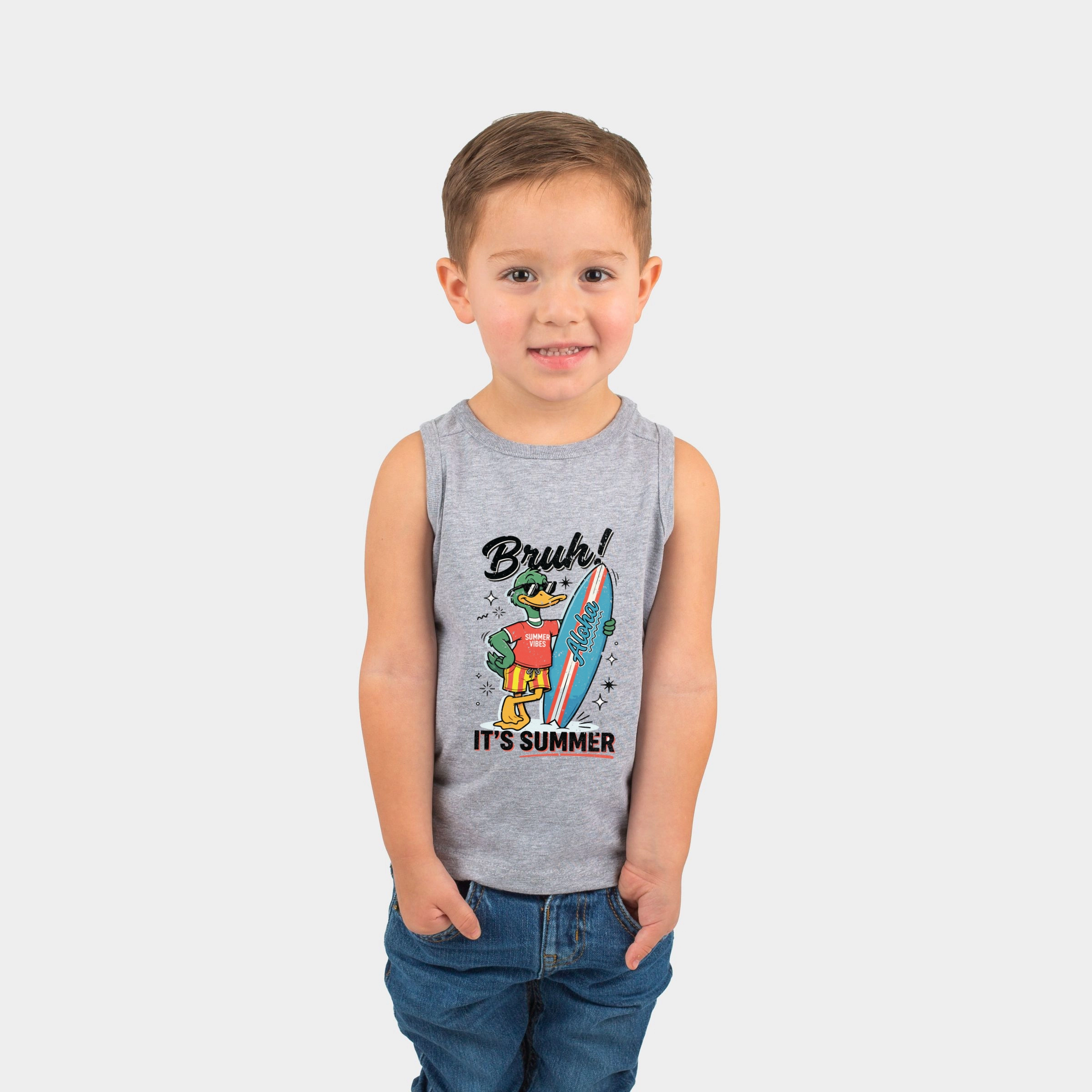 The Juniper Shop - Toddler Graphic Tank Bruh! It's Summer Duck