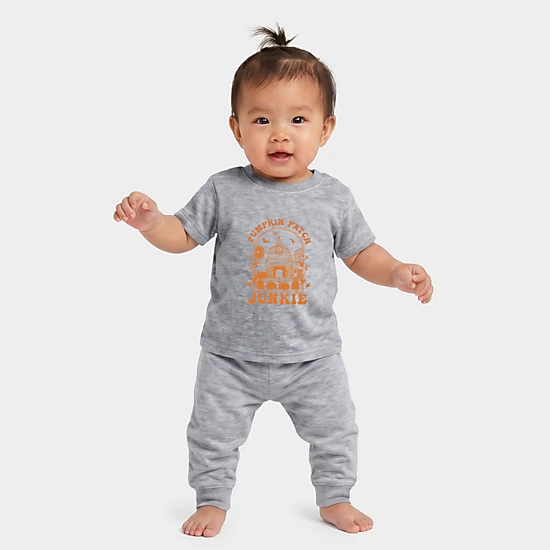 The Juniper Shop - Infant Jogger Pant Crew Set - Pumpkin Patch Junkie