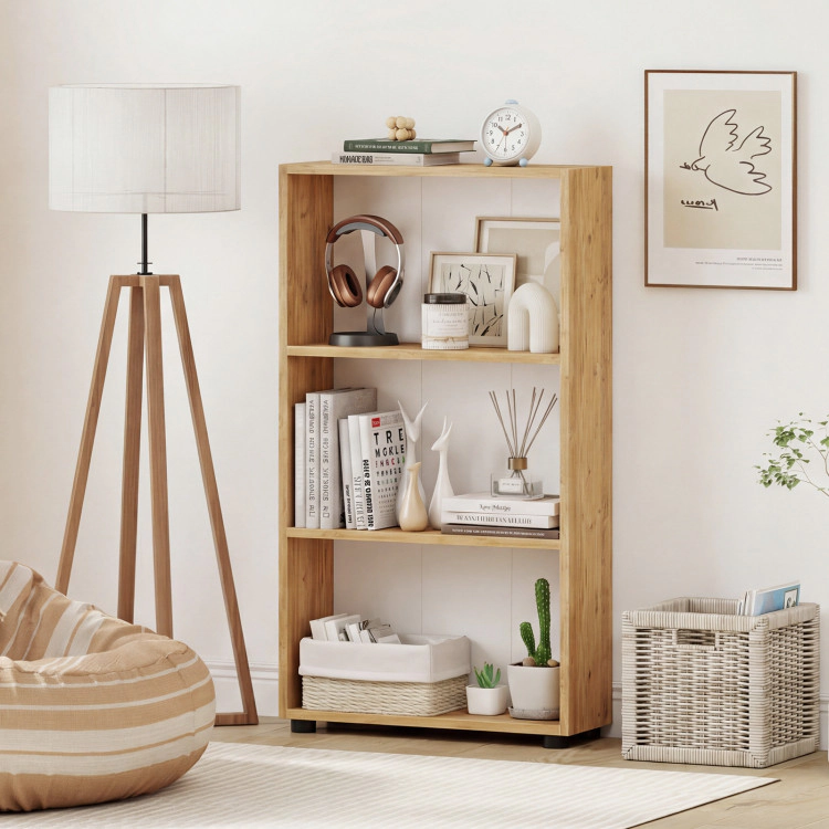 Hivvago 3-Tier Bookcase 42 inch Tall Book Shelf with Anti-Tipping Kit