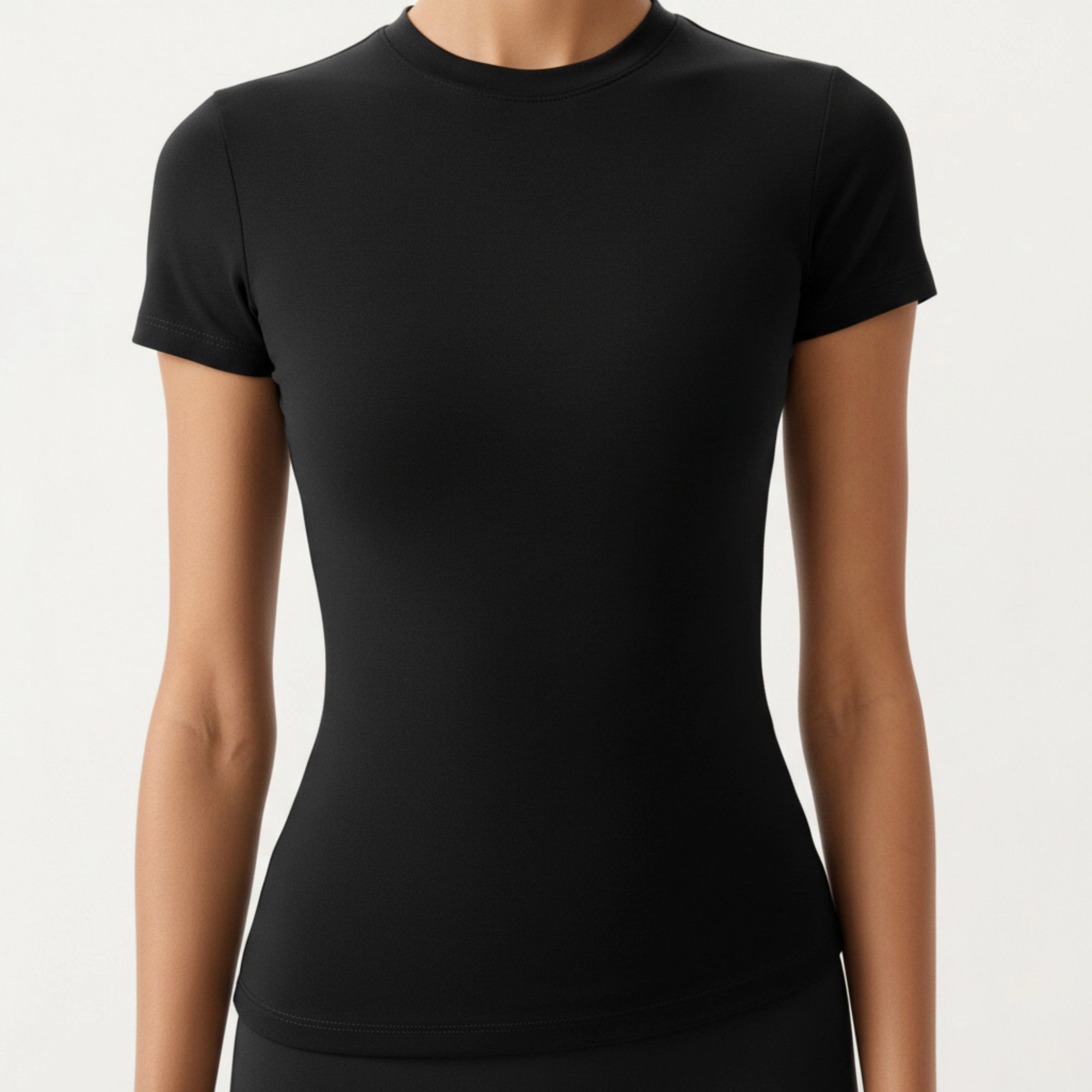 Anna-Kaci Women's Short Sleeve Fitted Active T-Shirt with Crew Neck and Stretch Performance Fabric