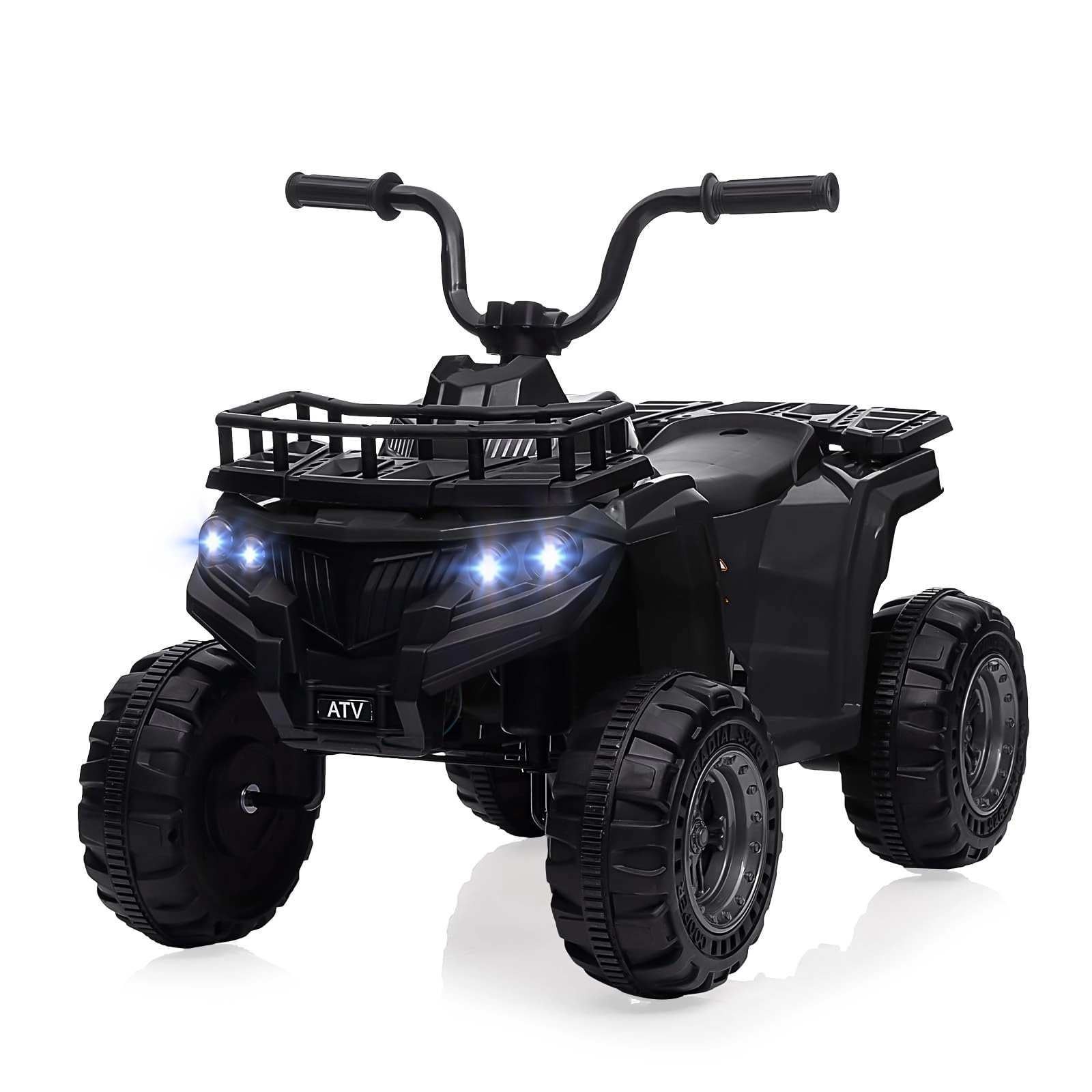 Enjyam 12V Kids Ride On ATV Quad, Electric 4-Wheeler w/Rechargeable Battery, Treaded Tires, Ergonomic Seat