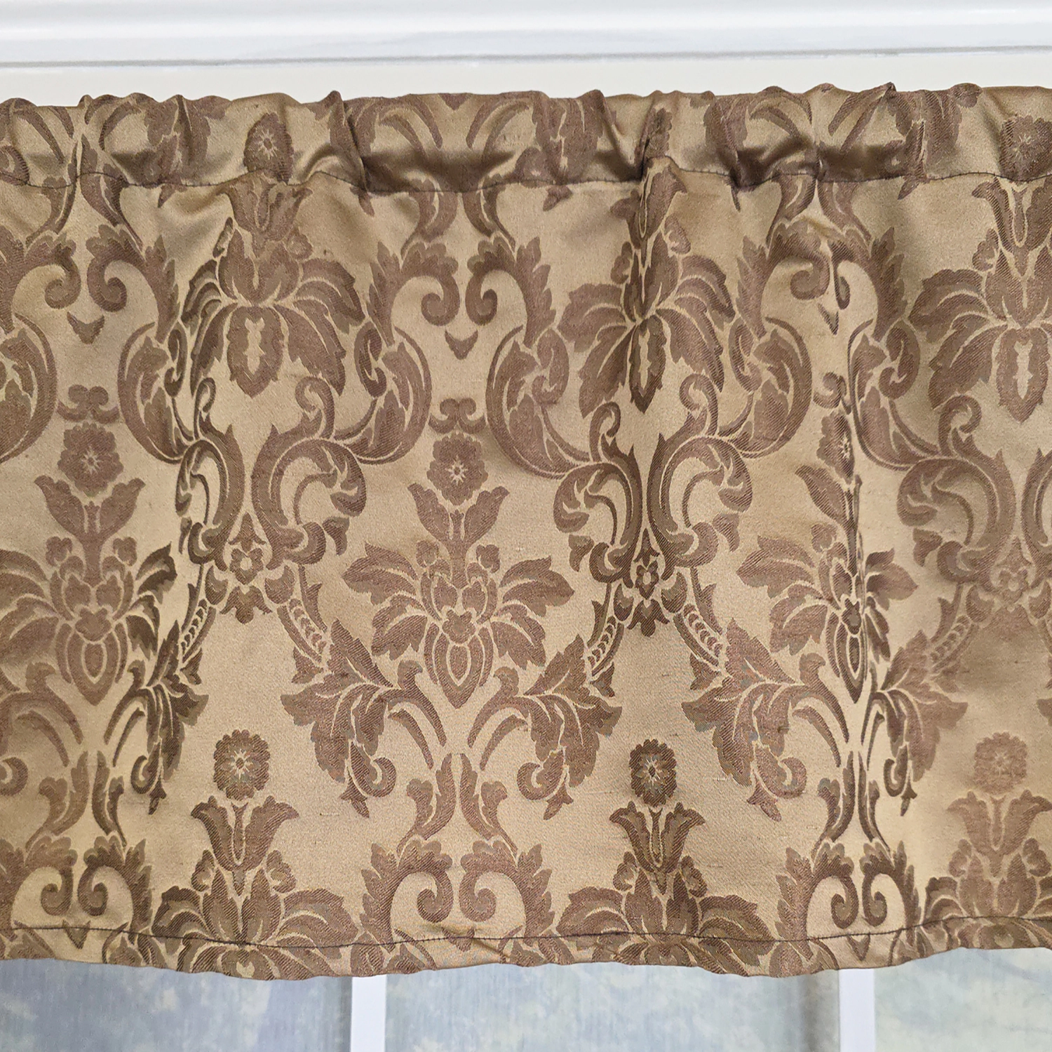 RLF Home 100% Cotton Marruecos Tailored  Unlined Windows Rod Pocket Valance 51" x 12"  Brown