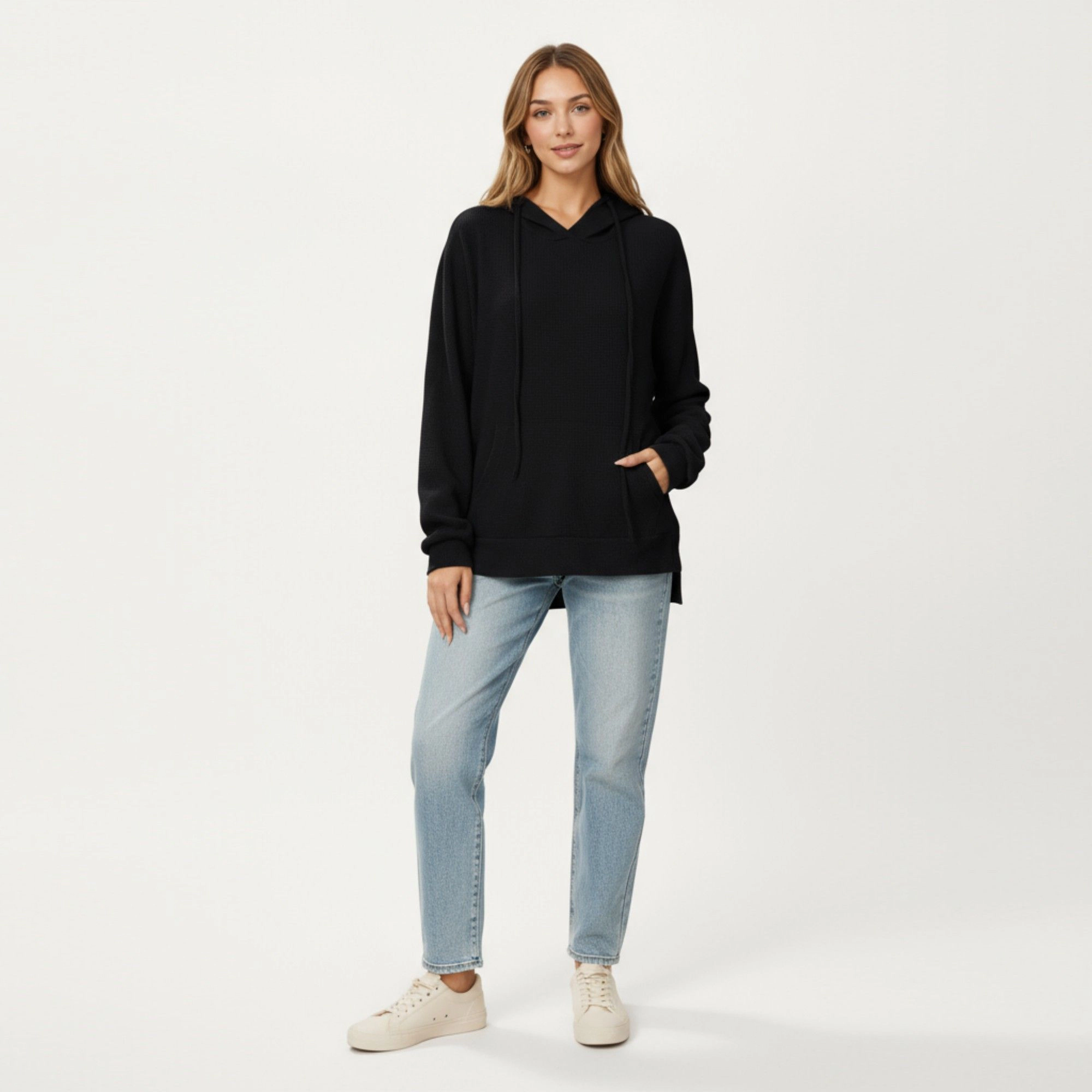 Anna-Kaci Women's Drawstring Kangaroo Pocket Relaxed Fit Long Sleeve Pullover Hoodie