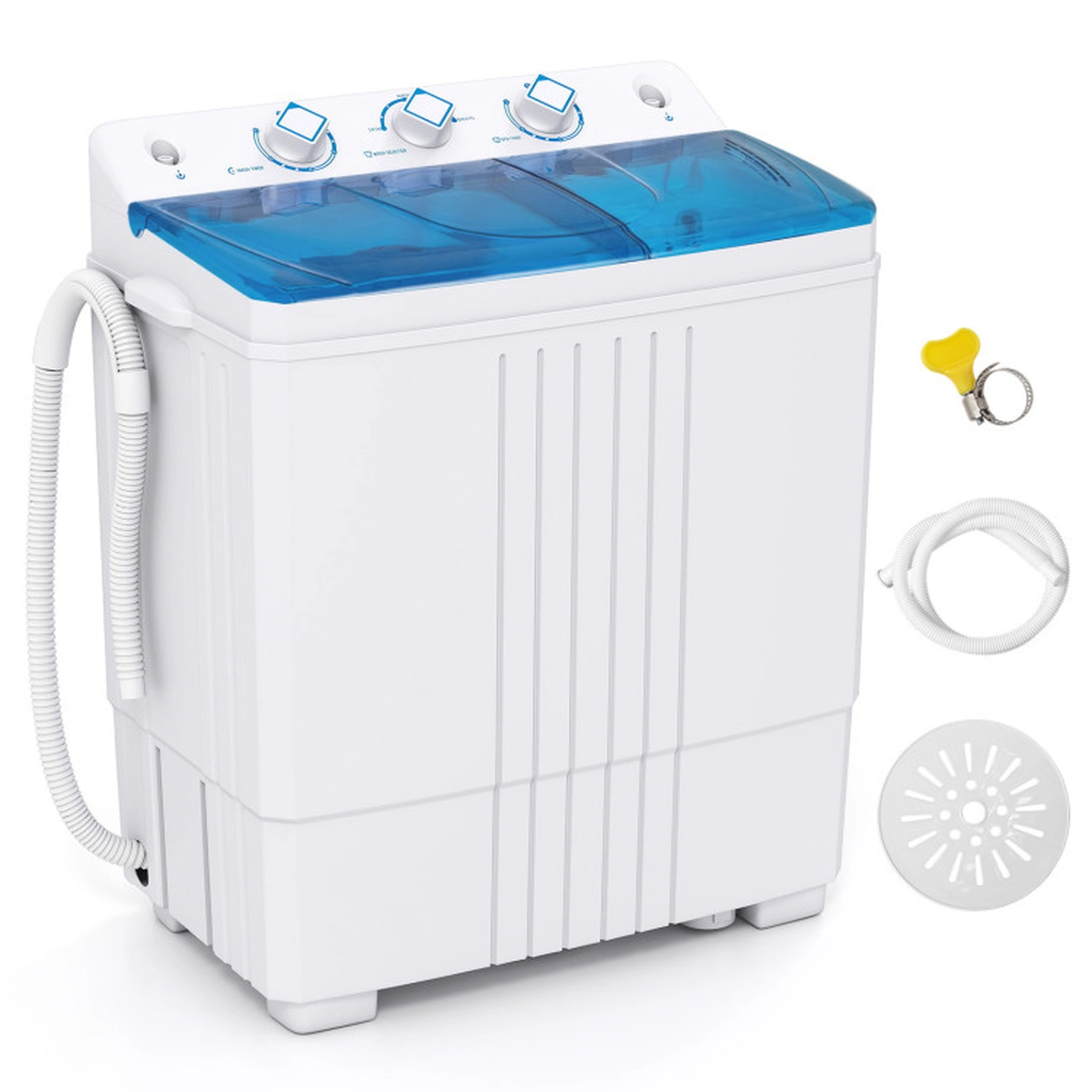 SUGIFT 12-lb Wash 8-lb Spin Twin Tub Portable Washing Machine with Built-in Drain Pump and Lint Filter