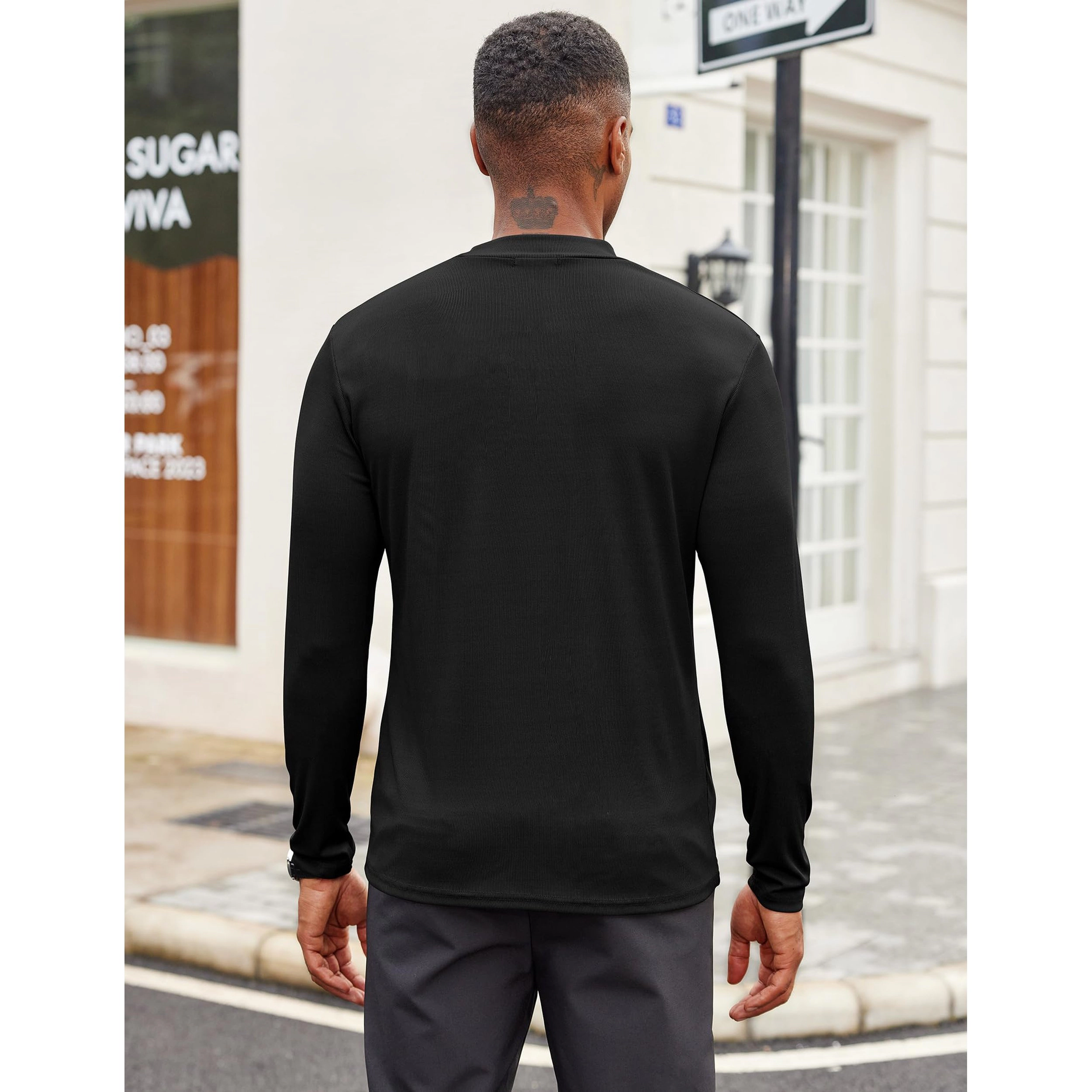 COOFANDY Men's Regular Fit Long Sleeve Mock Neck Top