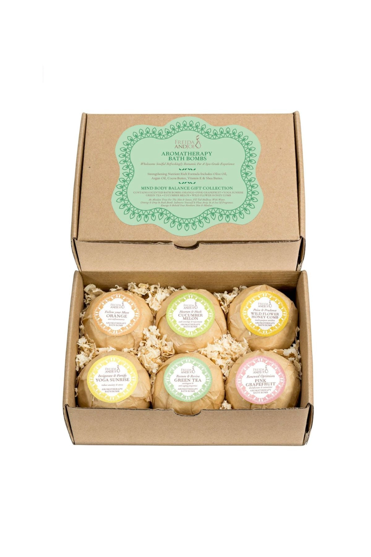 Freida and Joe Men and Women 6 Different Calming Bath Bombs