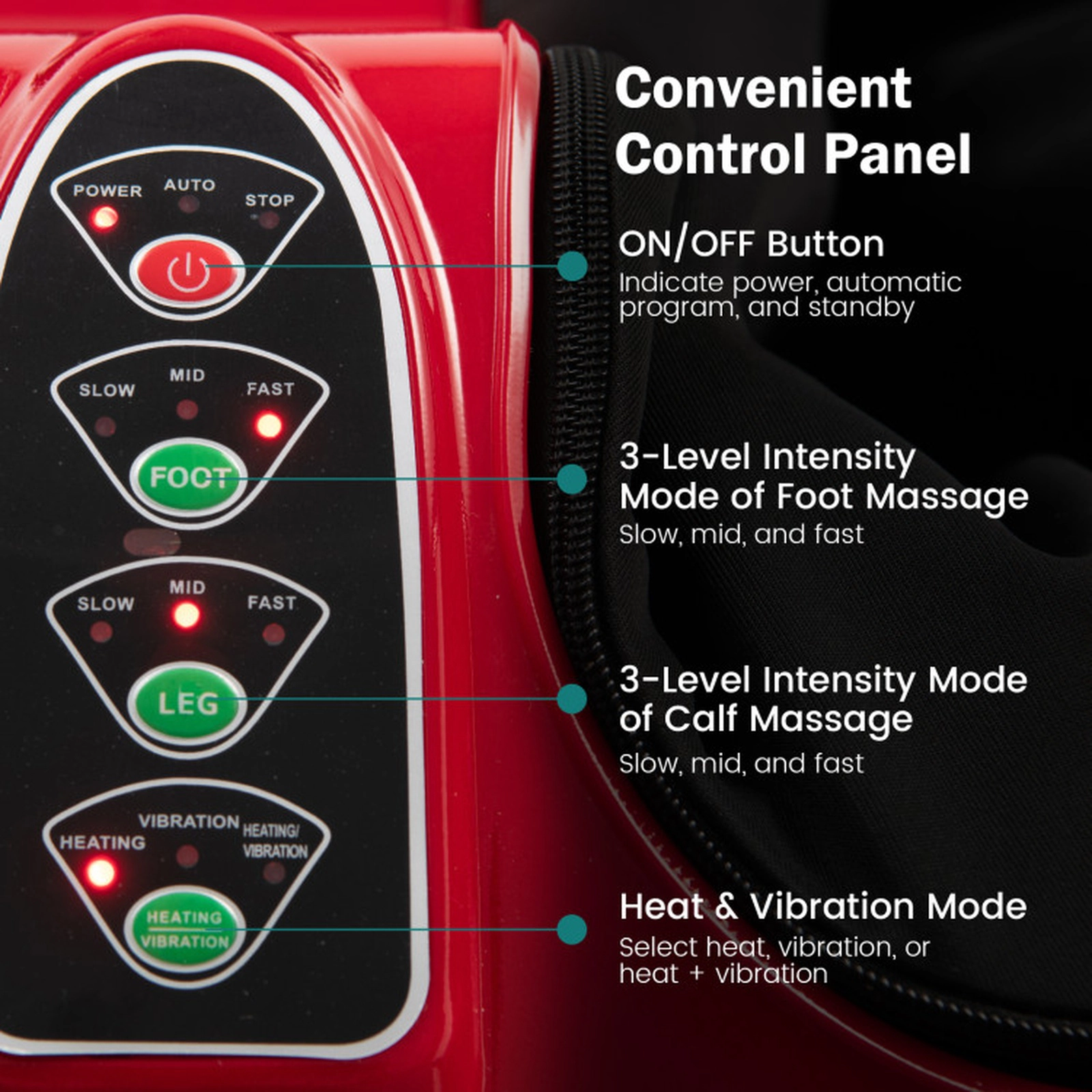 SUGIFT Shiatsu Foot and Calf Massager with Heat Kneading Rolling Vibration Tilt Bar and 15-Minute Timer