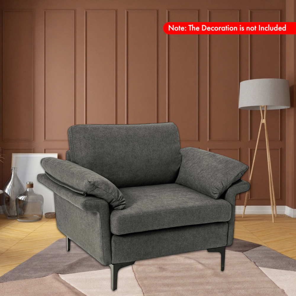 Hivvago Upholstered Armchair with Spring Seat Support and Padded Armrests