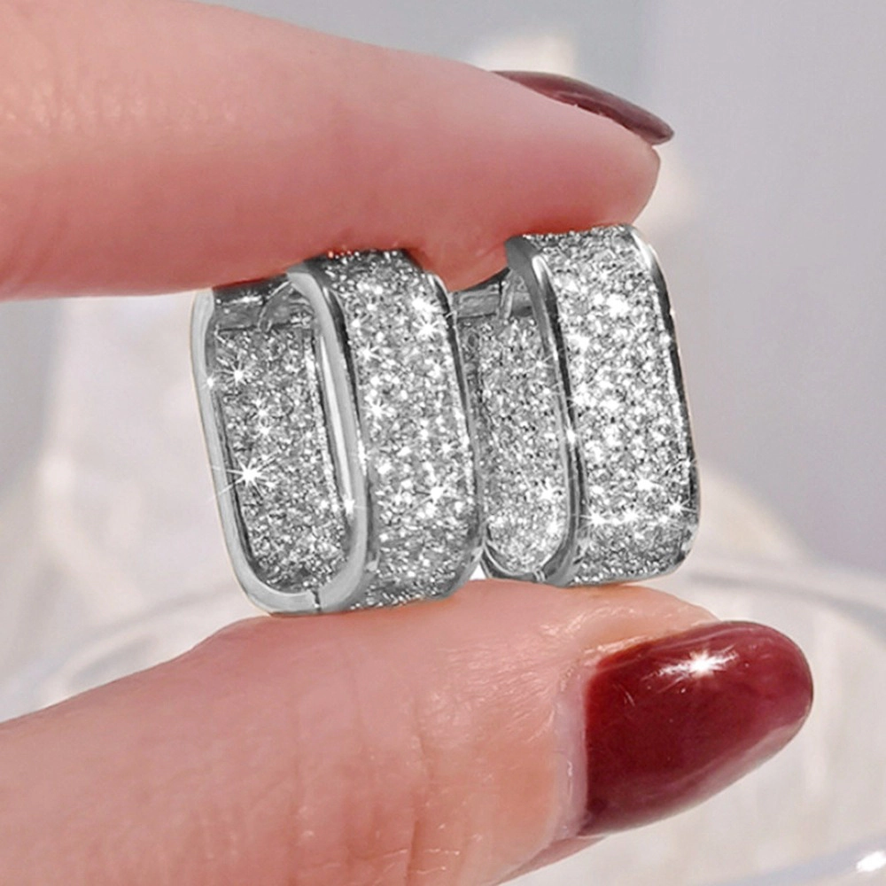 Sparkling Cubic Zirconia Trendy Hoop Earrings for Women