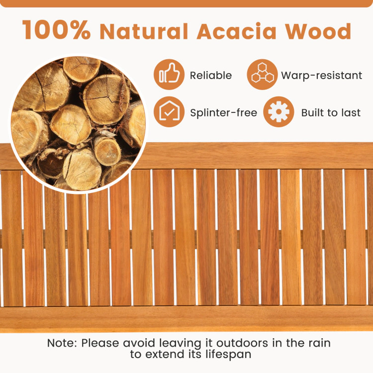 Hivvago 6 Pieces Outdoor Acacia Wood Dining Set With Umbrella Hole