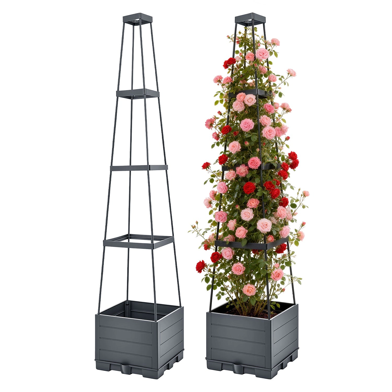 GBruno Self-Watering Raised Garden Bed With Trellis