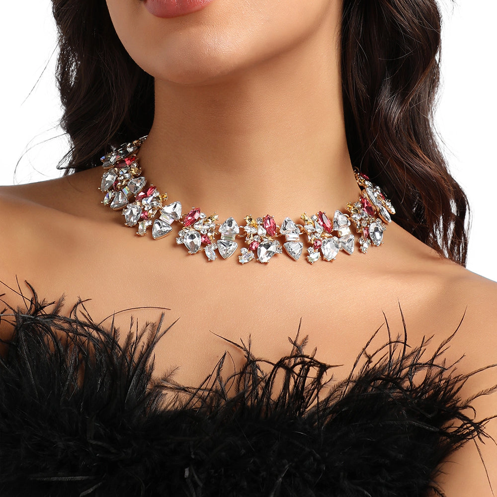 SOHI Women's Crystal Collar Necklace