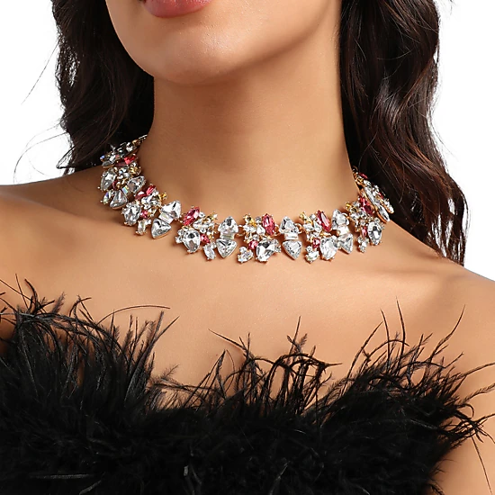 SOHI Women's Crystal Collar Necklace