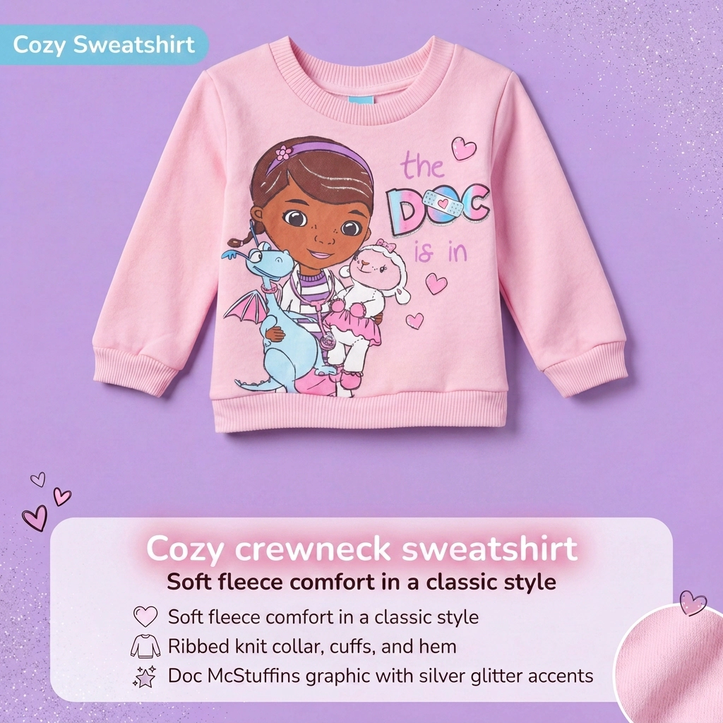 Disney Doc Mcstuffins Girls' Fleece Sweatshirt
