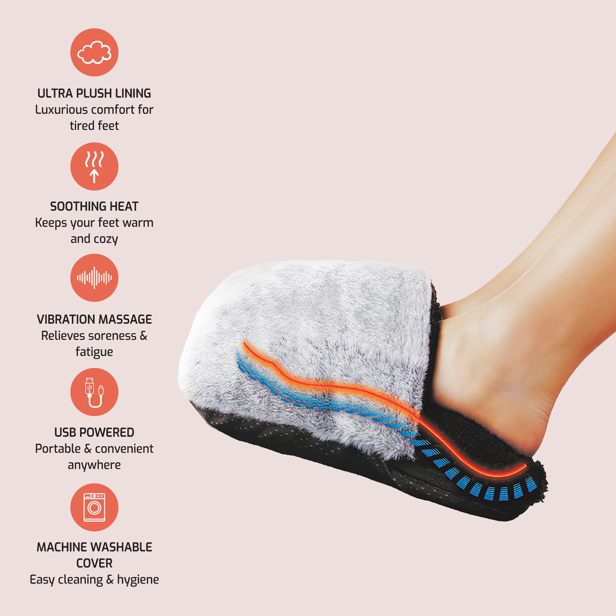 Pursonic Unisex Heated Foot Warmer & Massage Therapy Device – Ultra Plush Warming Foot Massager for Relaxation & Comfort