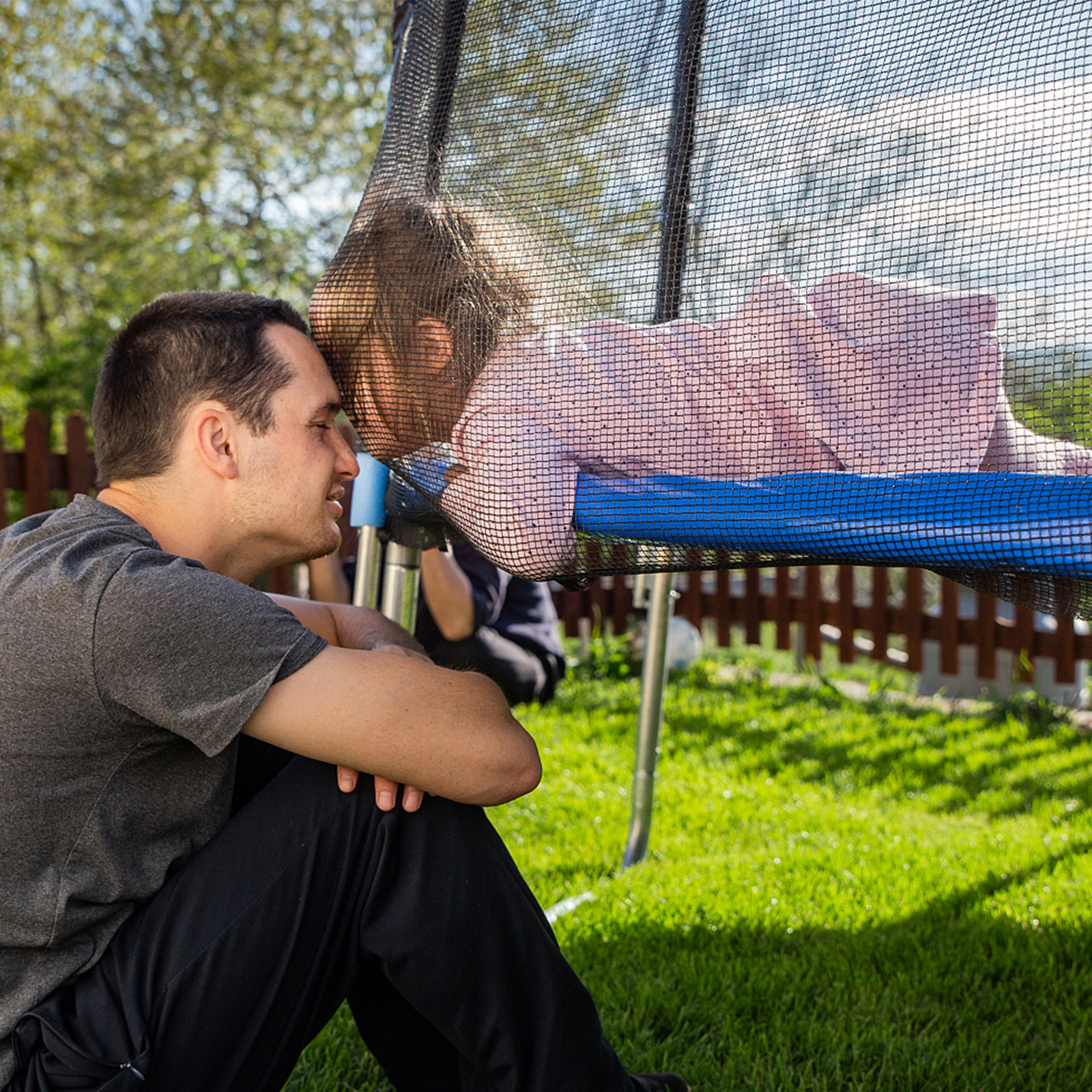 Trampoline Net Replacement 12-ft 14-ft Round Trampolines 8 Straight Poles 6-ft PE Safety Enclosure Net Door Black