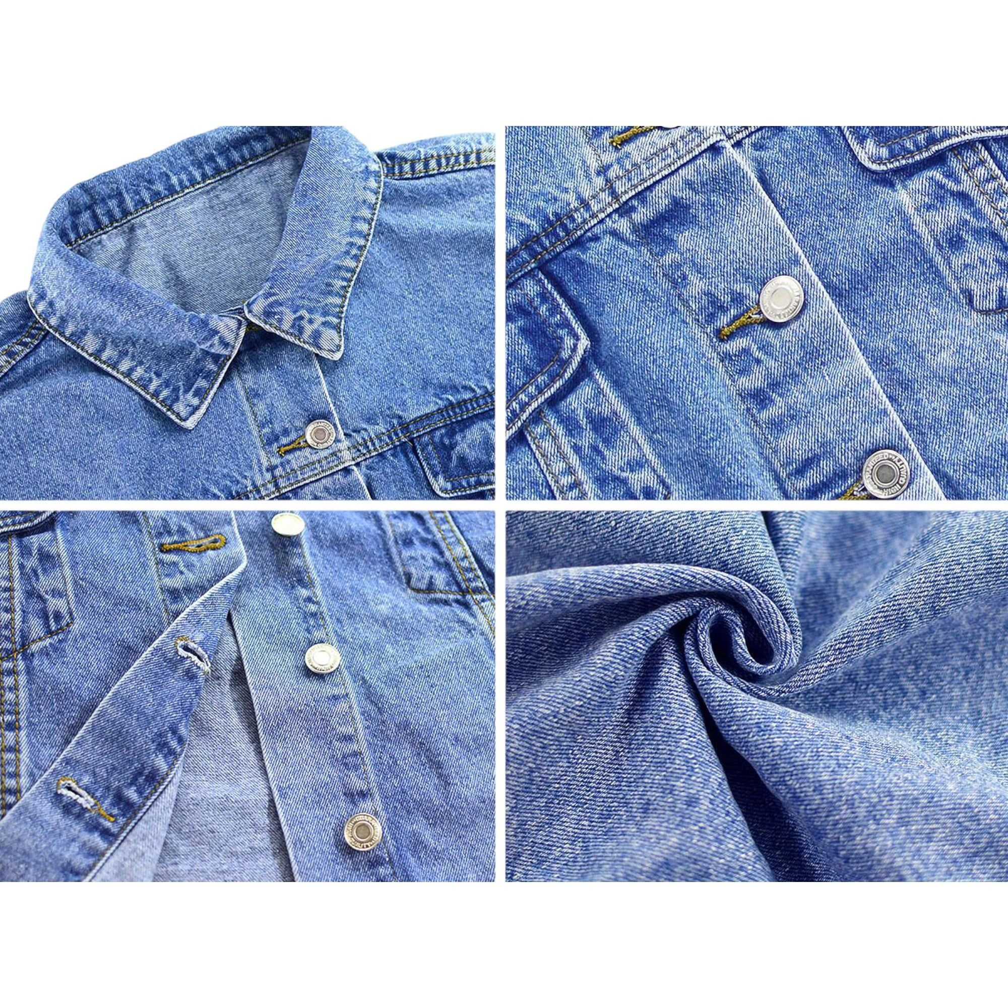 Anna-Kaci Women's Cropped Premium Denim Jacket