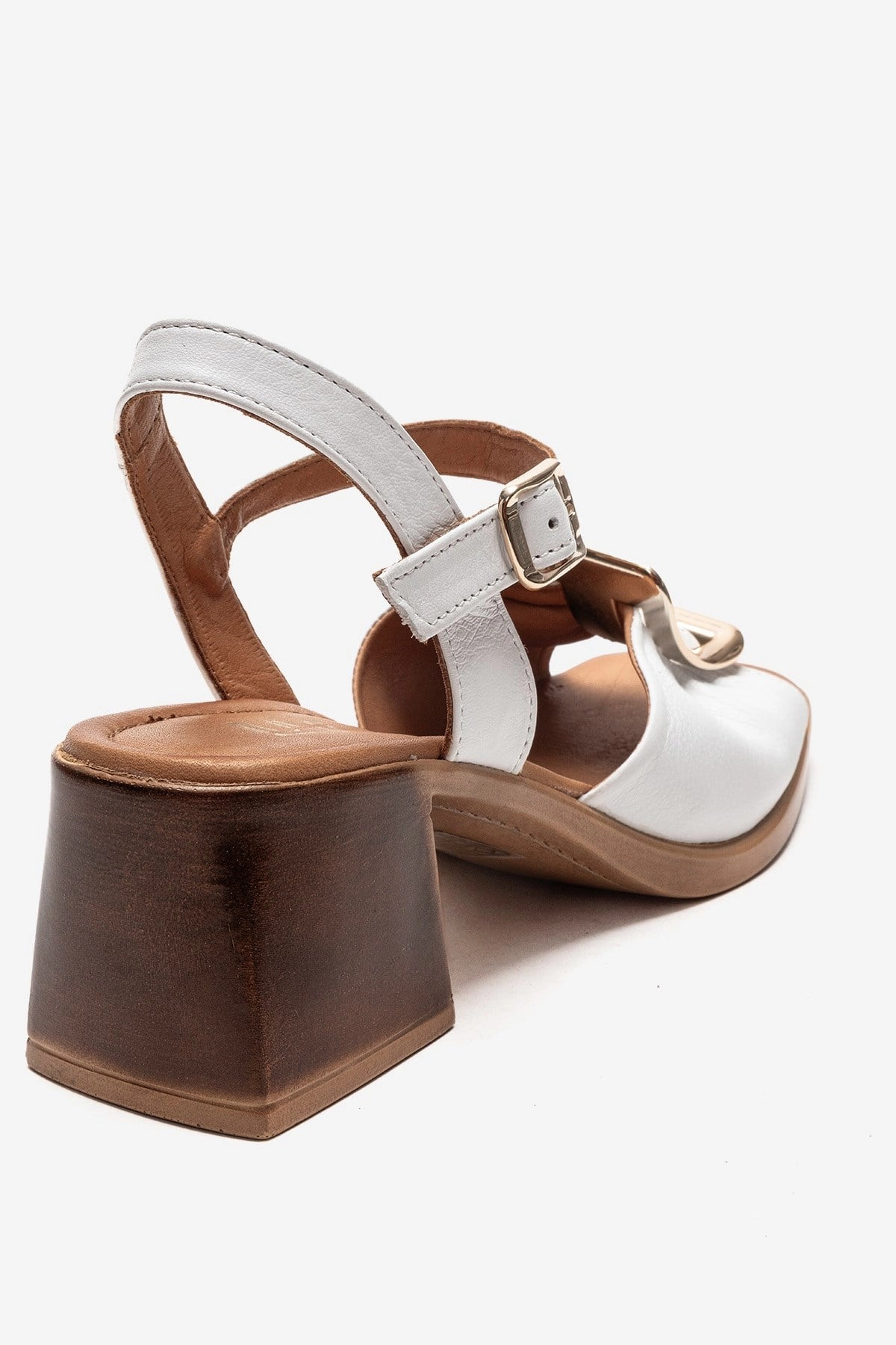 Forever & Always Womens Asha Leather Block Heel Sandal