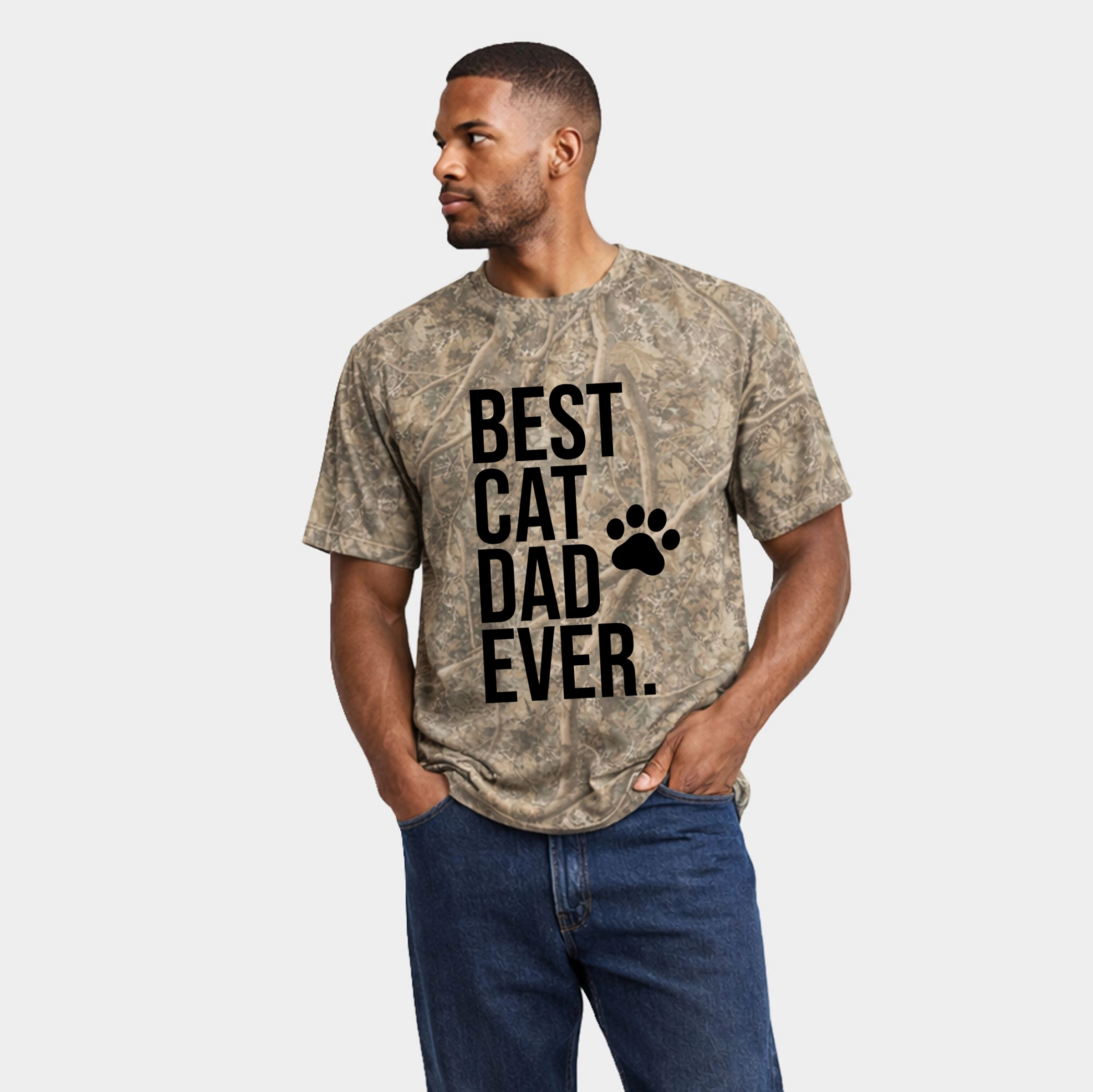 Simply Sage Market - Best Cat Dad Ever Paw Men's Heavyweight Crew