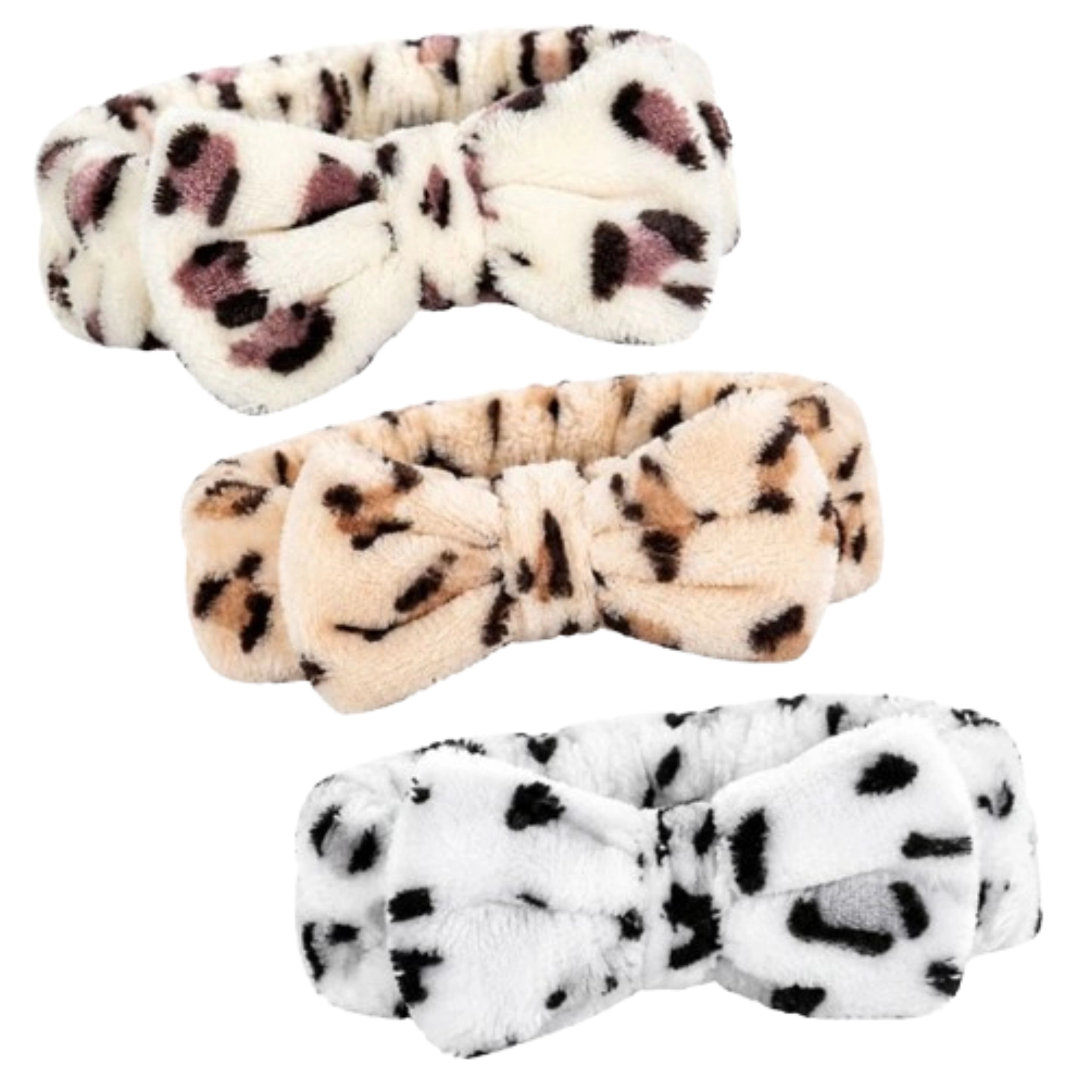 Home Collection Women & Girls Pack of 3 Microfiber Bow Spa Headbands