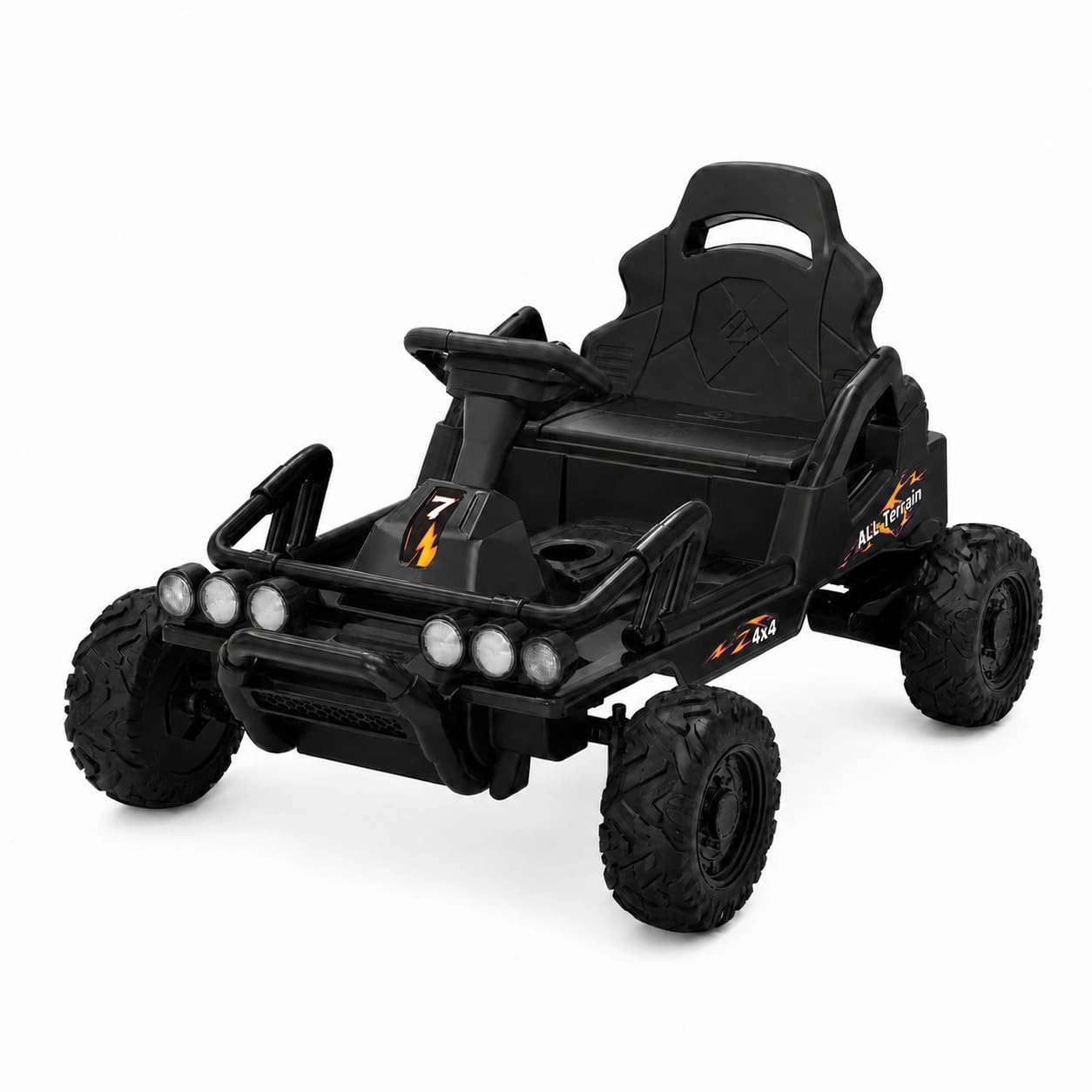 12V Kids Ride On Car with Dual Motors, Electric Vehicle Rechargeable Battery, Four Wheel Drive Toy
