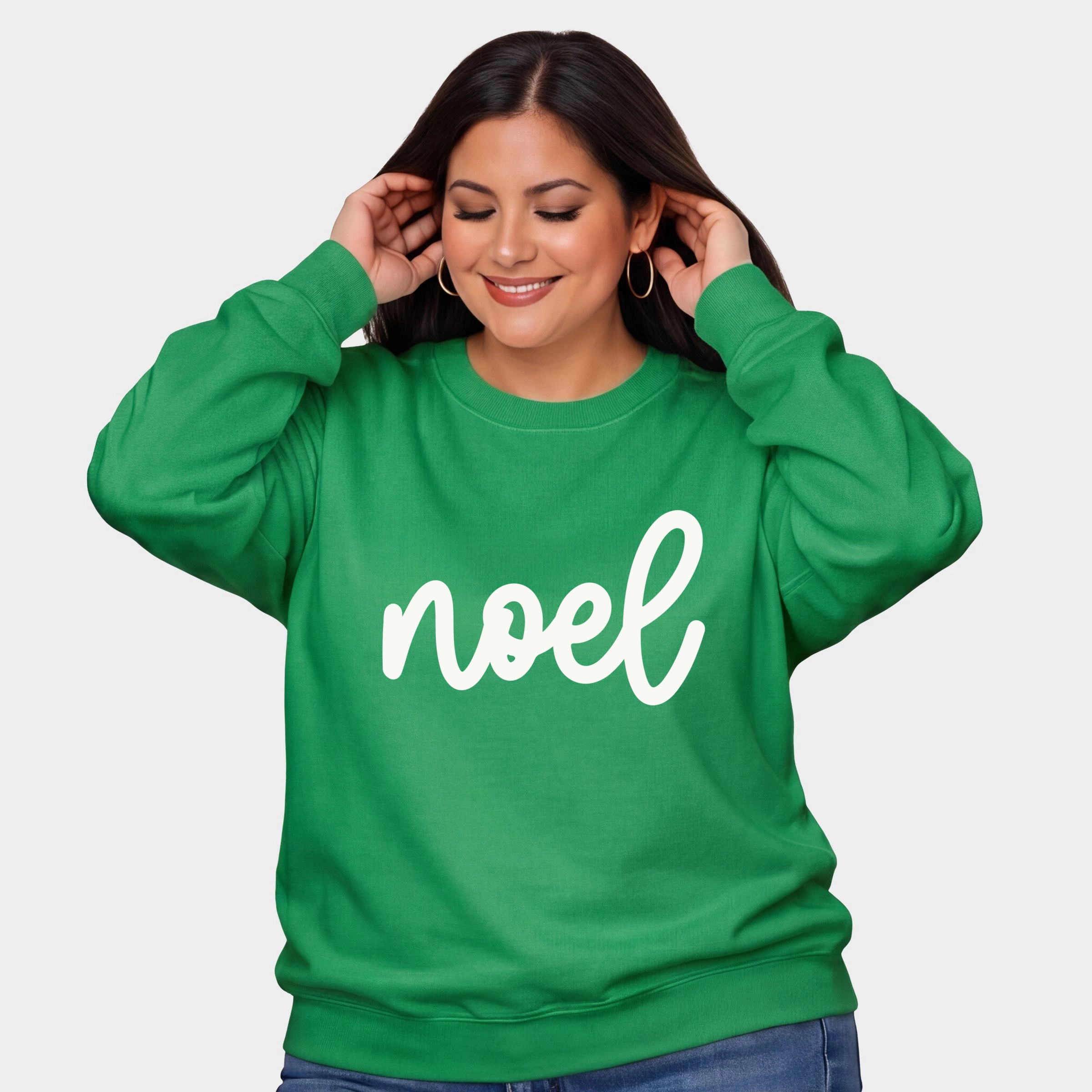 Simply Sage Market - Women's Plus Sweatshirt Noel Bold Cursive Puff Print