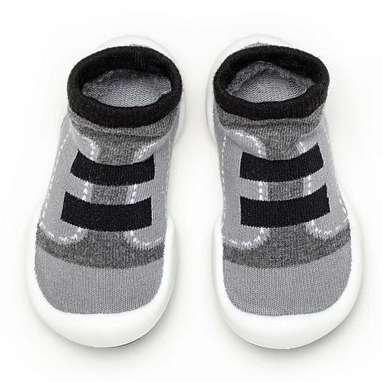 Komuello Toddler Boy First Walk Sock Shoes Walker - Black