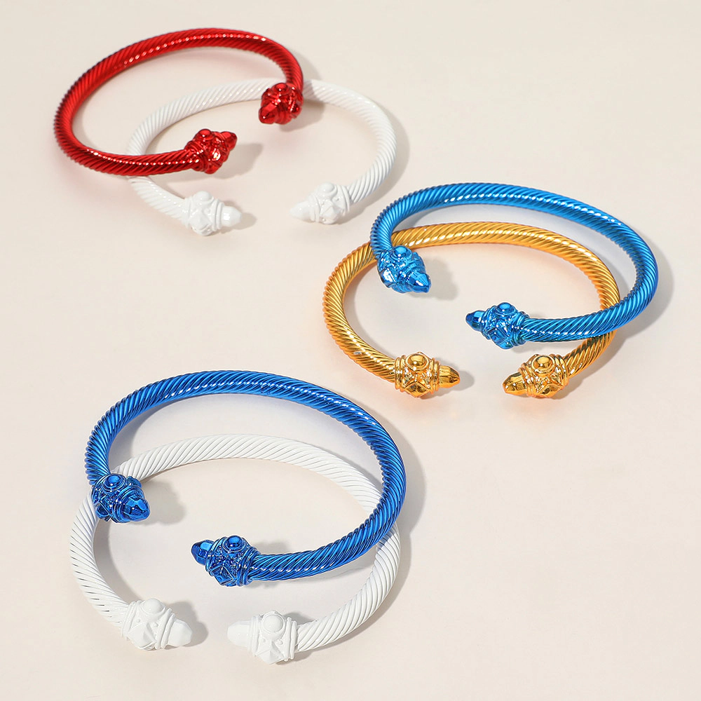 FASHNZFAB 2PCS - Metal Twisted Cuff Bracelets