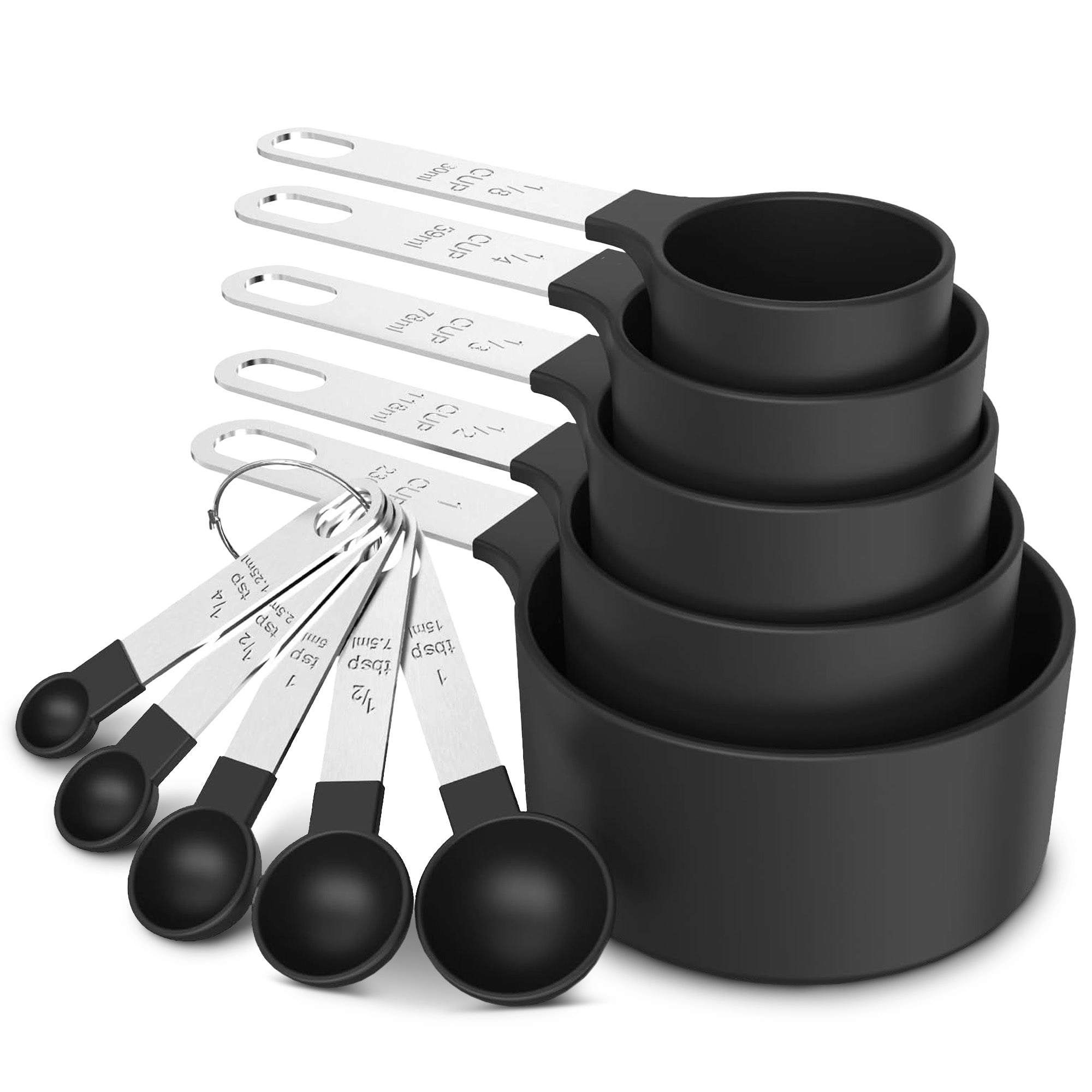 Cheer Collection Measuring Cups and Spoons Set, 10 Piece Kitchen Essentials
