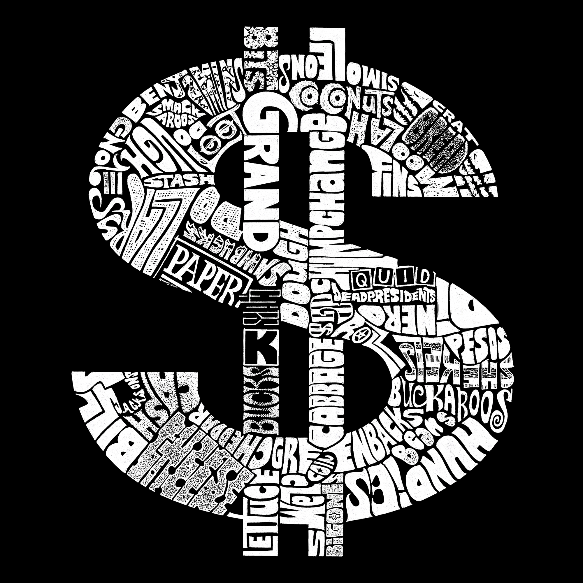 LA Pop Art Dollar Sign - Men's Word Hooded Sweatshirt