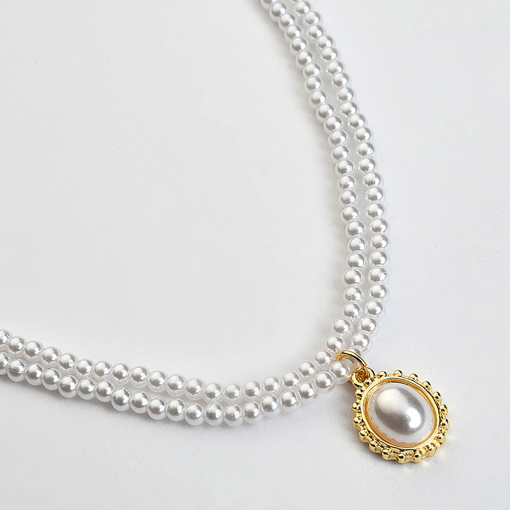 SOHI Women's Pellet Multi-Layer Necklace
