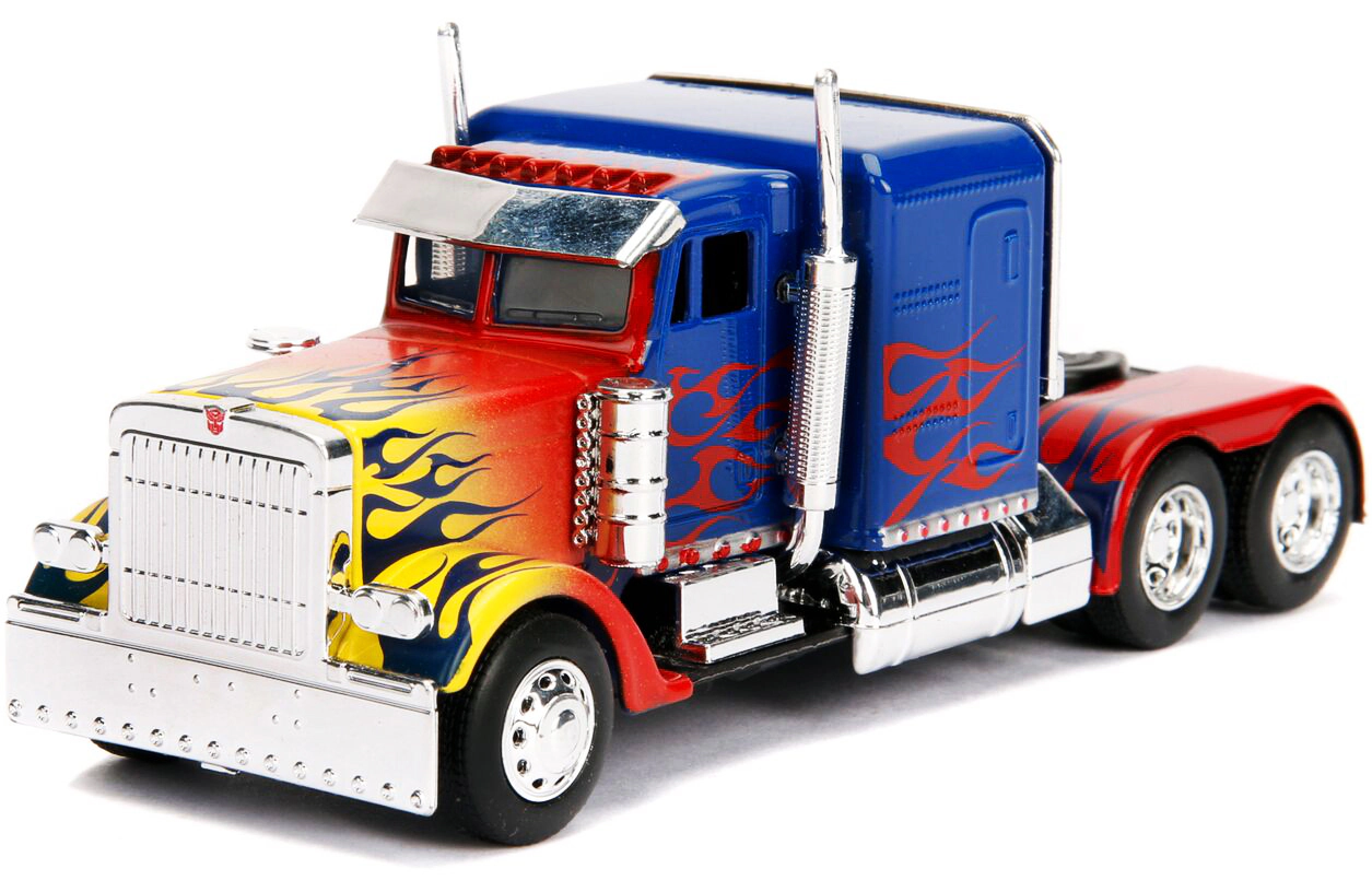 Jada Optimus Prime Truck with Robot on Chassis from "Transformers" Movie "Hollywood Rides" Series 1/32 Diecast