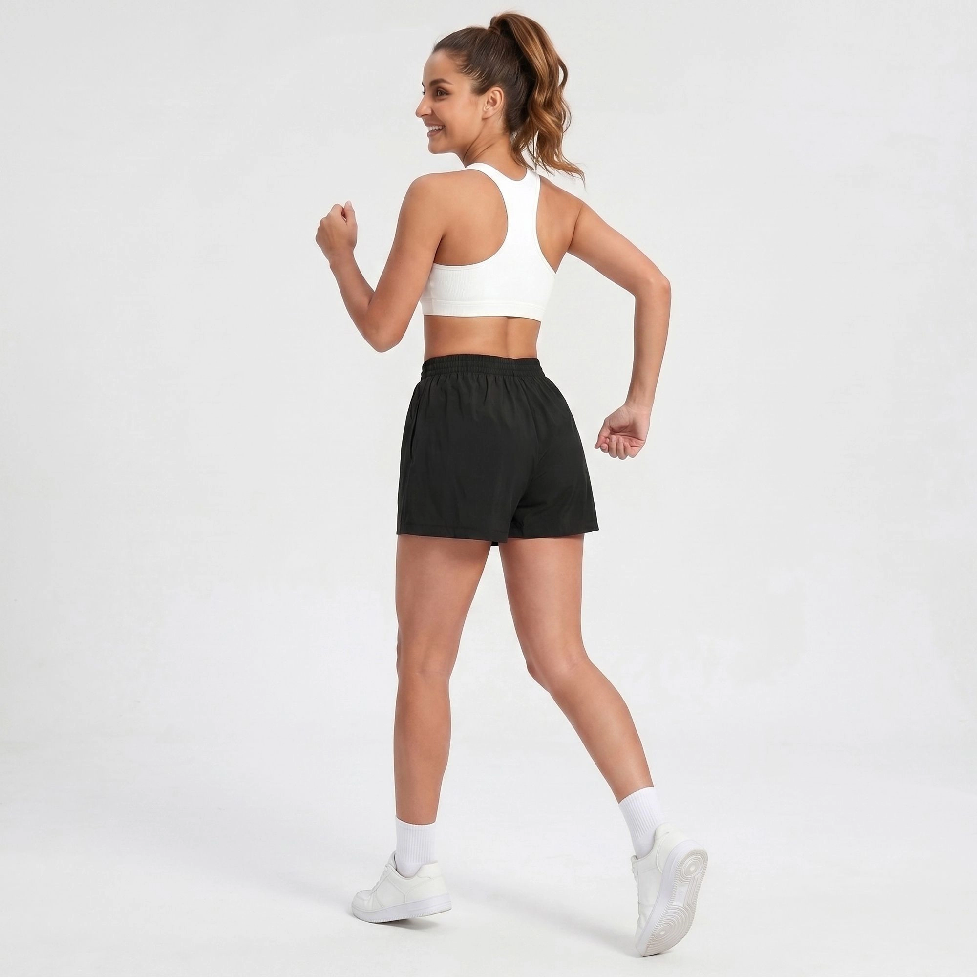 Anna-Kaci Women's High Waisted Running Shorts with Pockets Lightweight Athletic