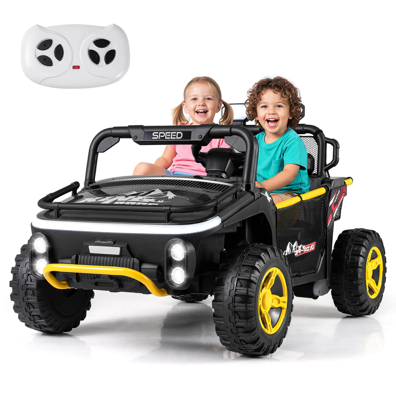 Costway 24V Ride on Toy for Big Kids 2 Seater Truck Car with Remote Control