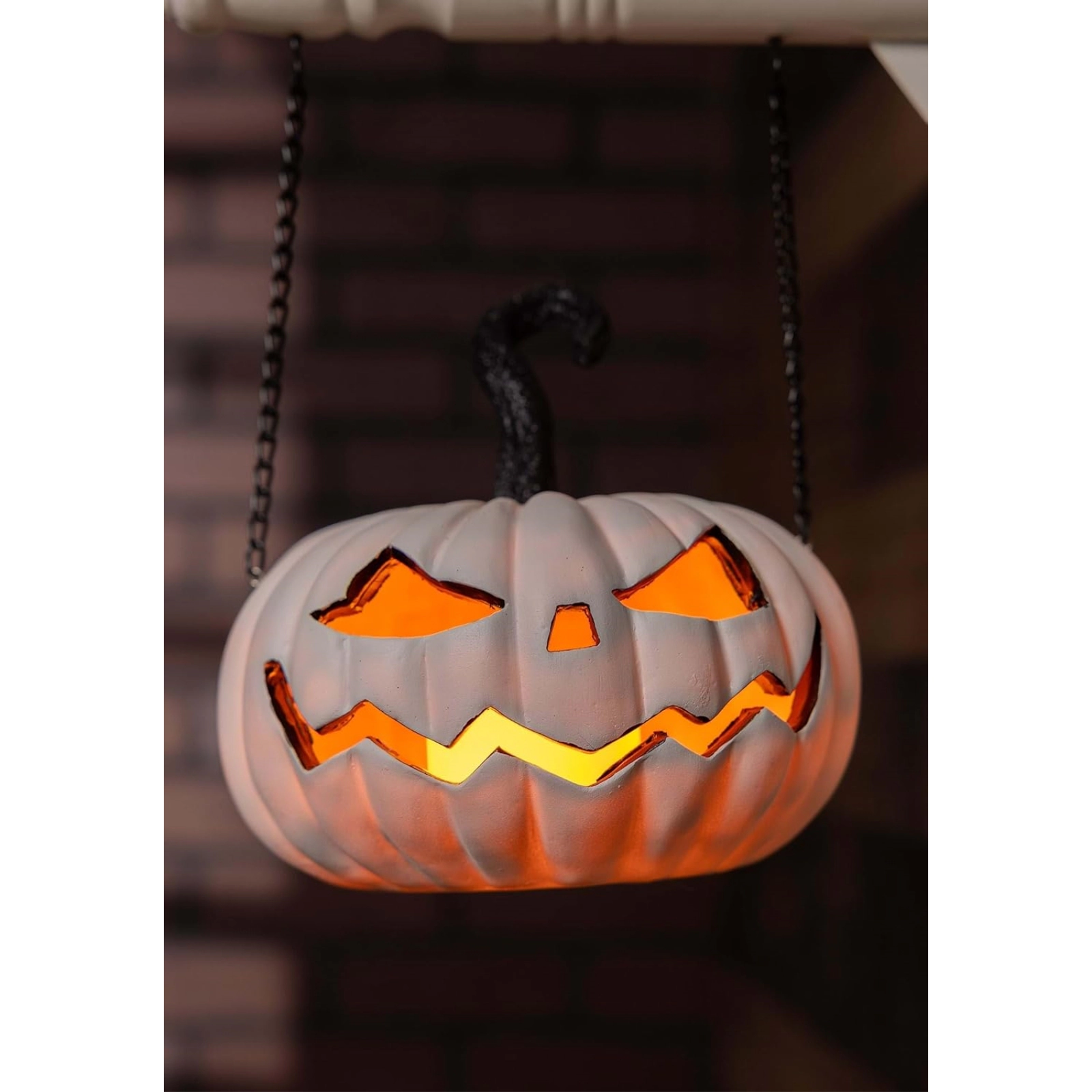 K&K Interiors LED White Jack O Lantern Pumpkin Arrow Replacement Sign 7.5 inch Diameter - Arrow Sold Separately