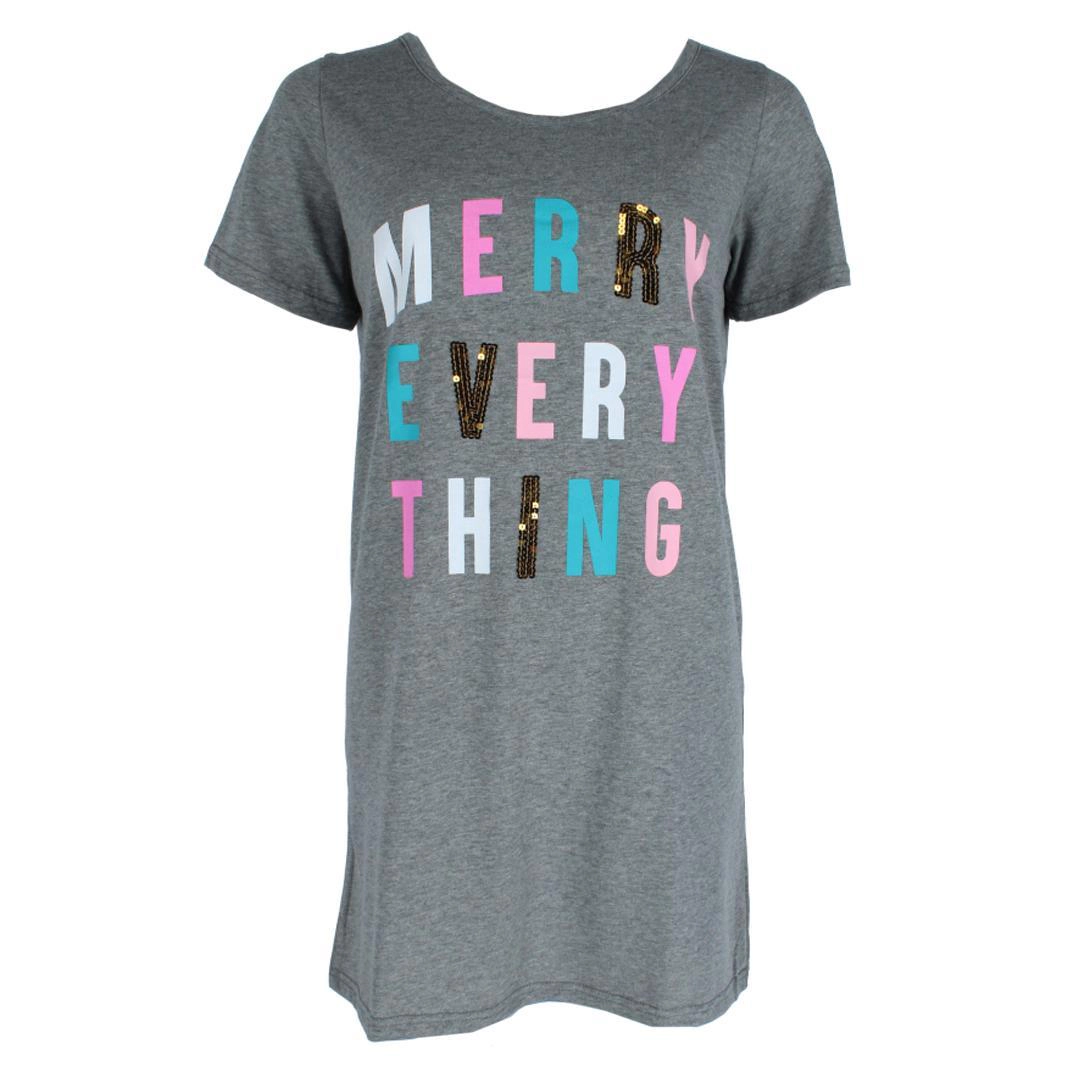Not a Morning Person Women's Merry Everything Short Sleeve Night Shirt