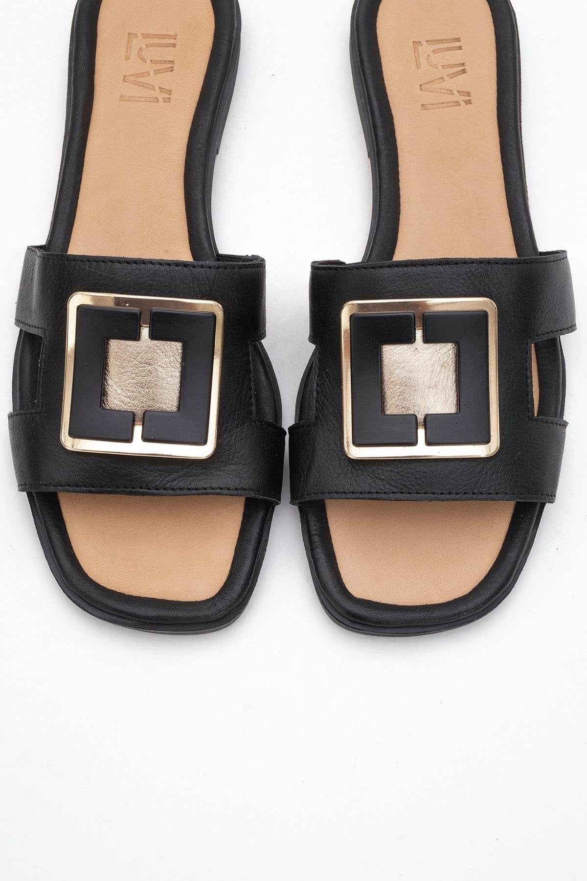 Forever & Always Womens MILLIE Leather Buckle Slide