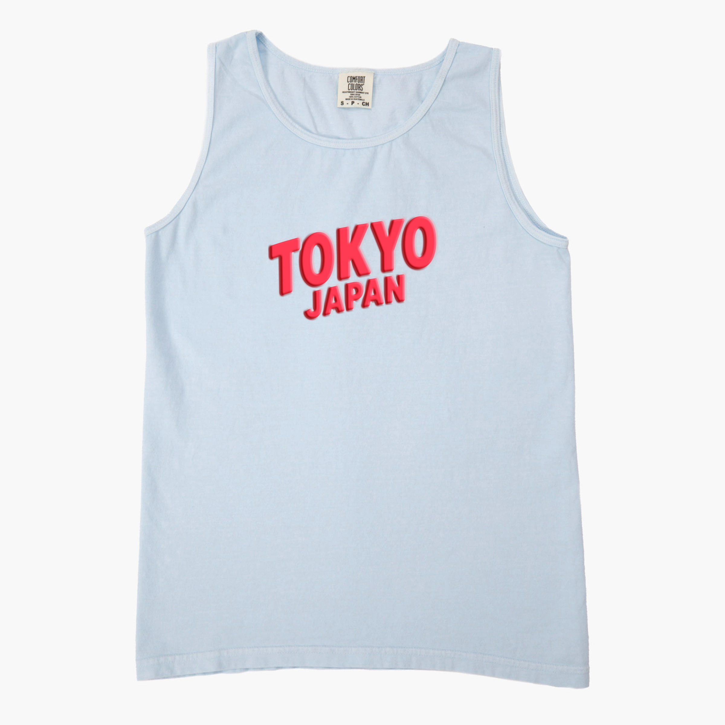 Simply Sage Market - Women's Garment Dyed Graphic Tank Top Tokyo Vibrant Puff Print
