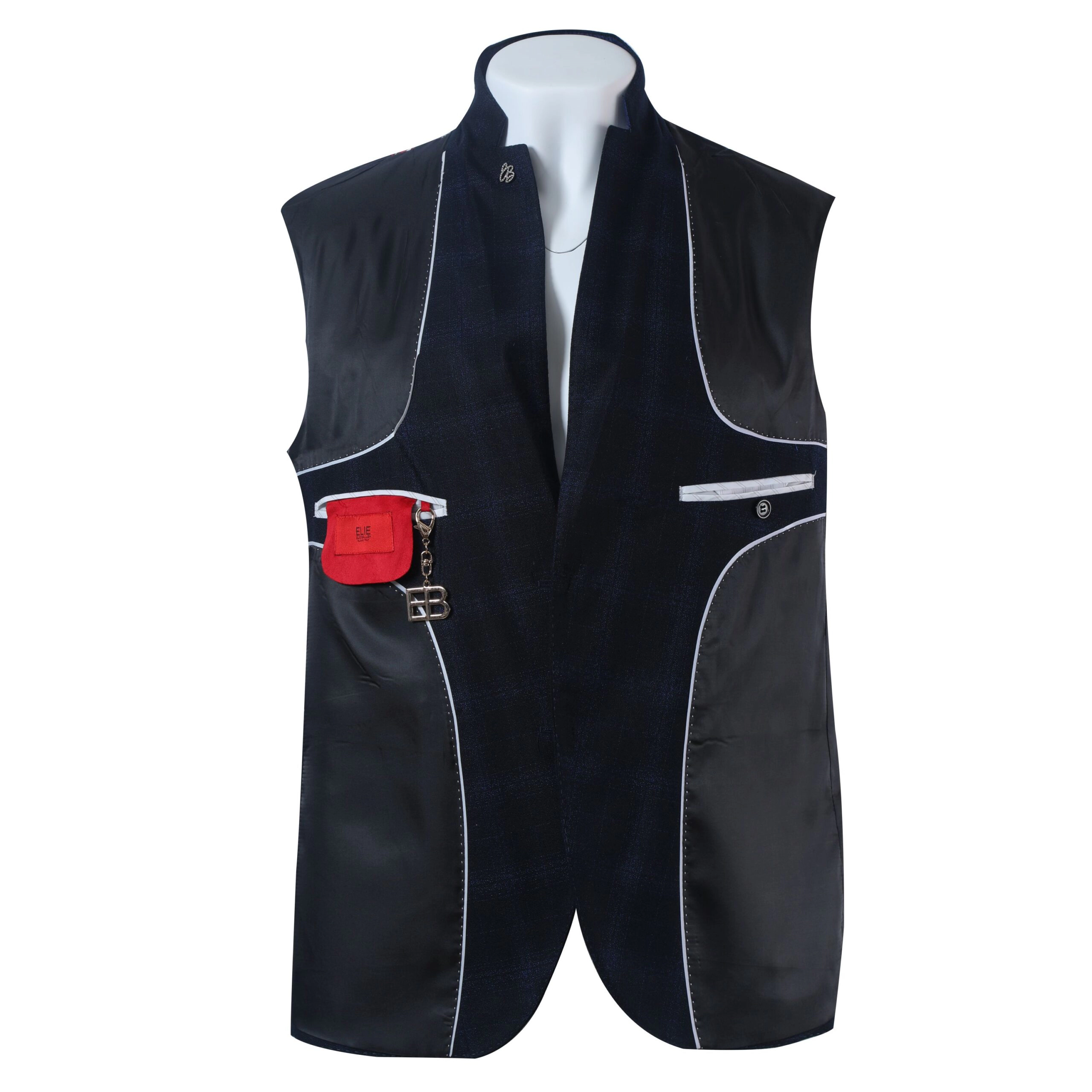 Elie Balleh Men's Slim Fit Plaid Single Breasted Blazer