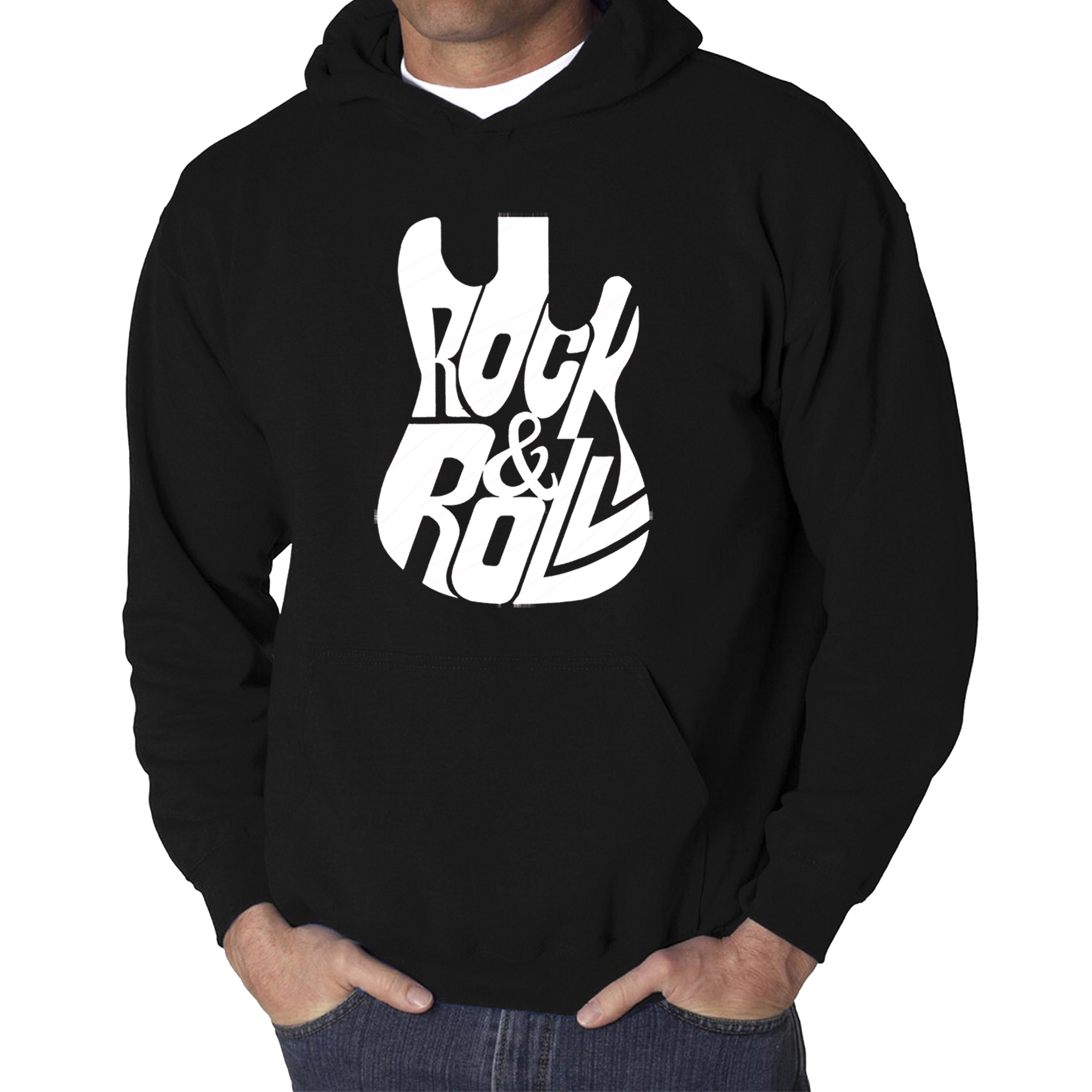 LA Pop Art Rock And Roll Guitar - Men's Word Hooded Sweatshirt