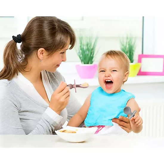 Sperric Silicone Baby Spoons for Baby Led Weaning 2-Pack, First Stage Baby Feeding Spoon Set Gum Friendly BPA Free