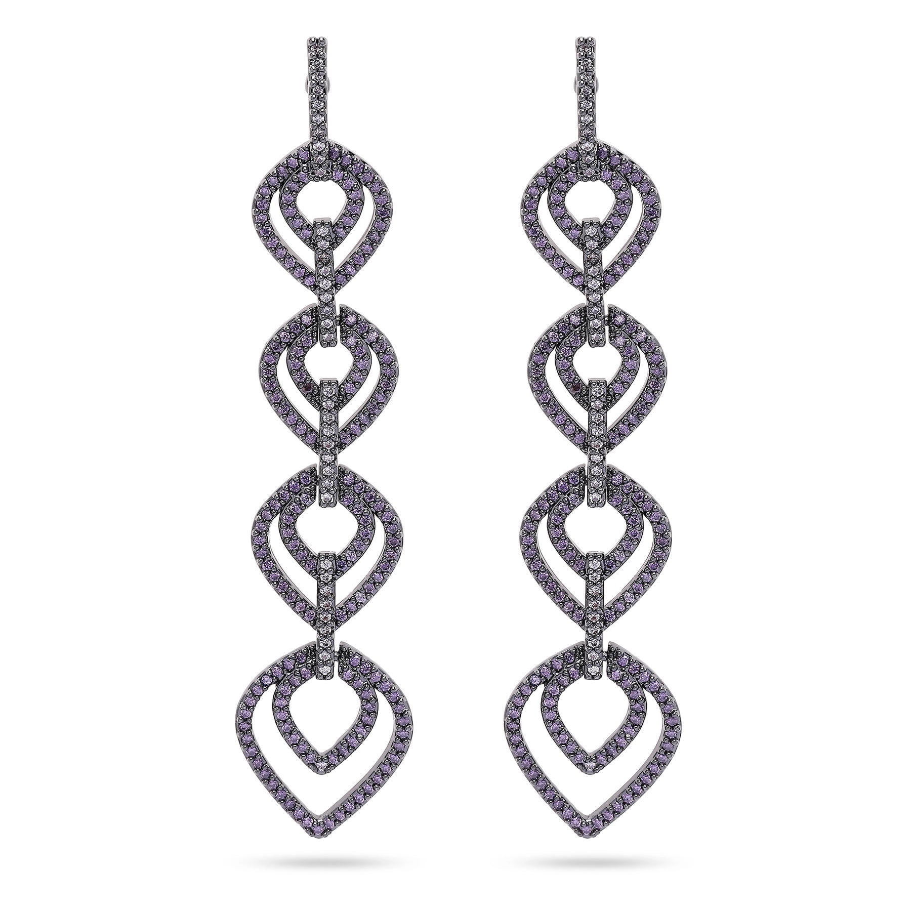 AGP PARIS Womens Purple Teardrop Dangle Earrings