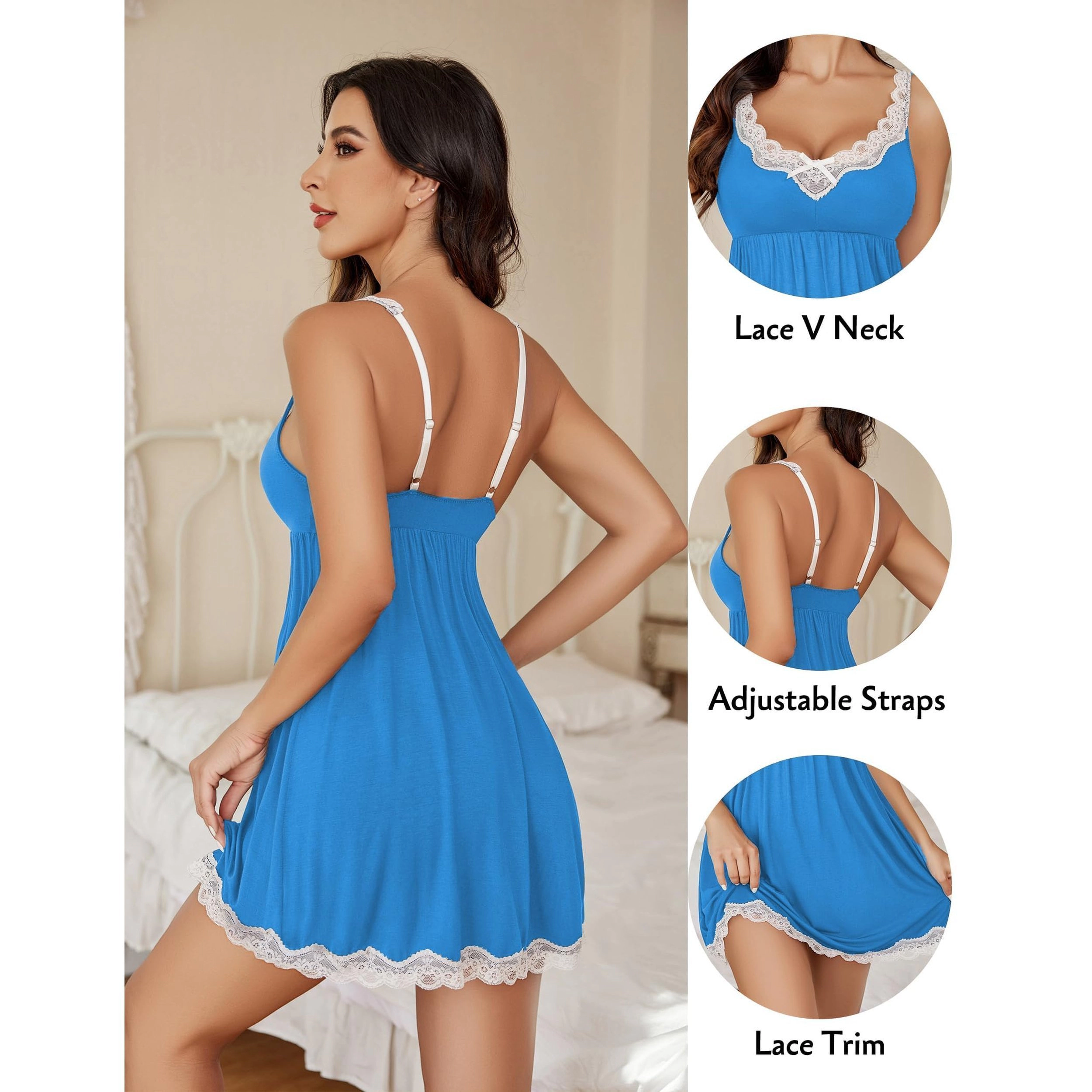 Avidlove Women's Lace Babydoll V Neck Chemise