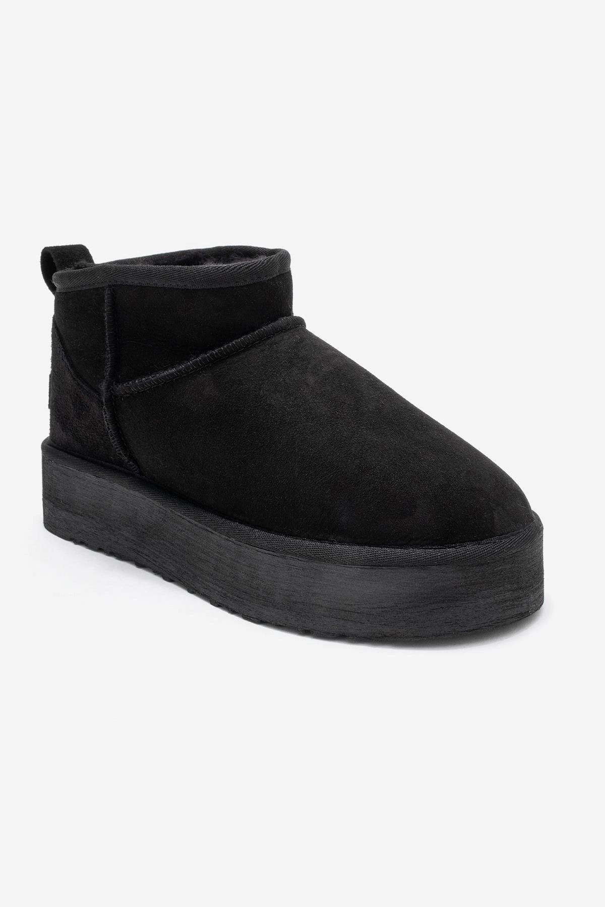 Forever & Always Womens Havana Leather Platform Ankle Boots