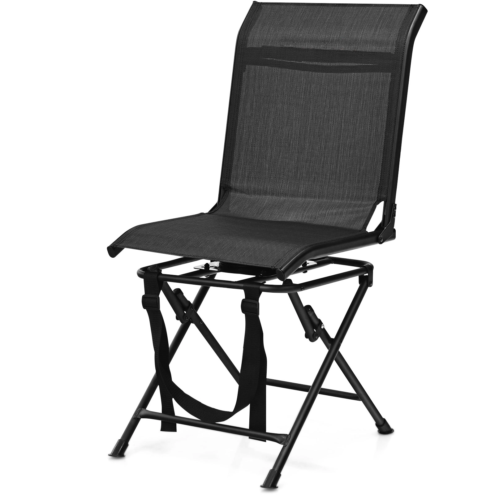 SUGIFT 360-Degree Swivel Folding Hunting Chair, 330-Lb Capacity, Mesh Seat, Iron Frame