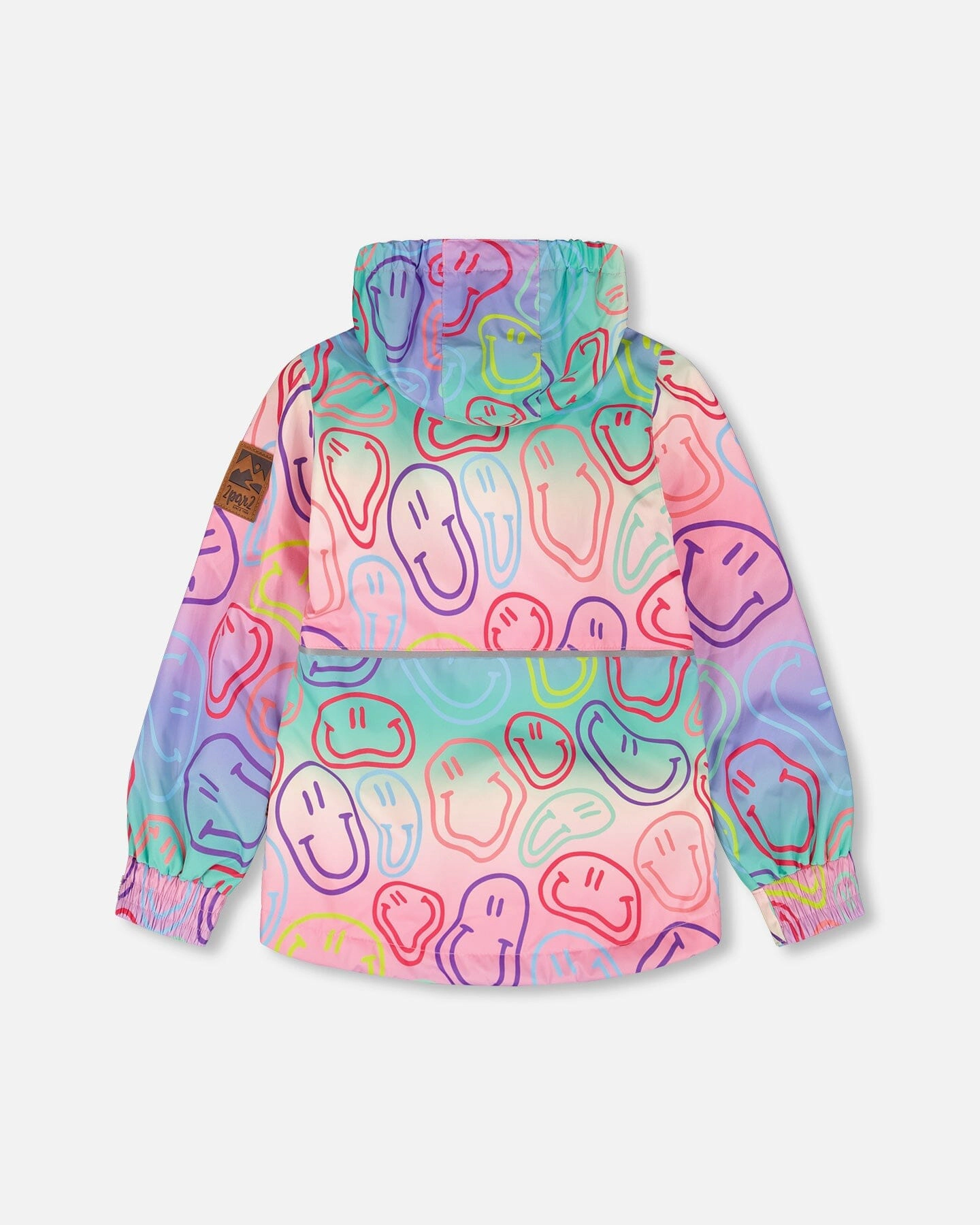 Deux par Deux Girls Insulated Printed Smileys Jacket and Pants Two-Piece Mid-Season Outerwear Set
